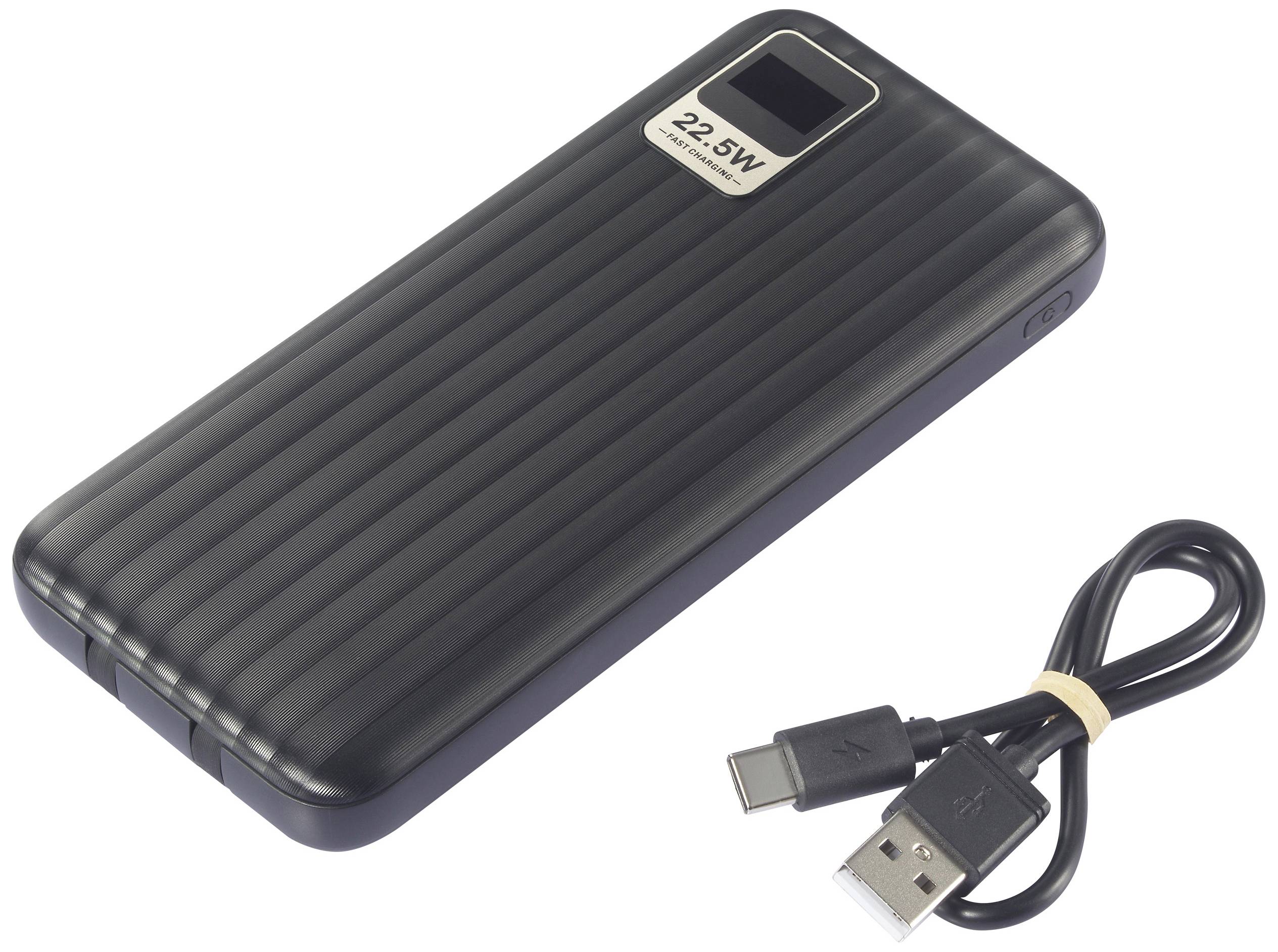 VOLTCRAFT VC-WT-K512 Powerbank 10000 mAh Fast Charge LiPo Schwarz Statusanzeige