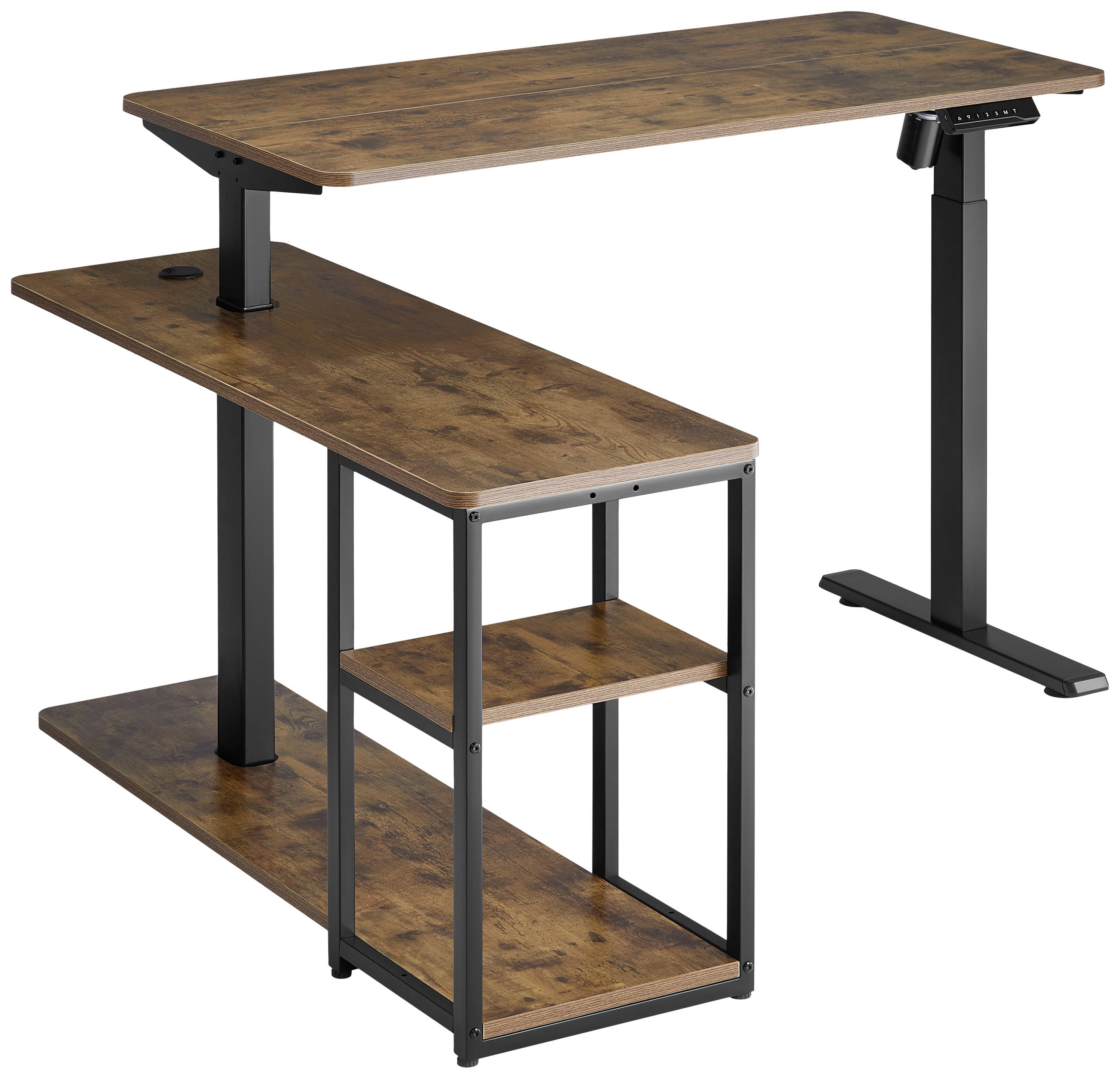 SpeaKa Professional Sitz-/Steh-Schreibtisch höhenverstellbar, elektrisch höhenverstellbar Höhen-Bereich: 73 bis 121cm (B x H x T)