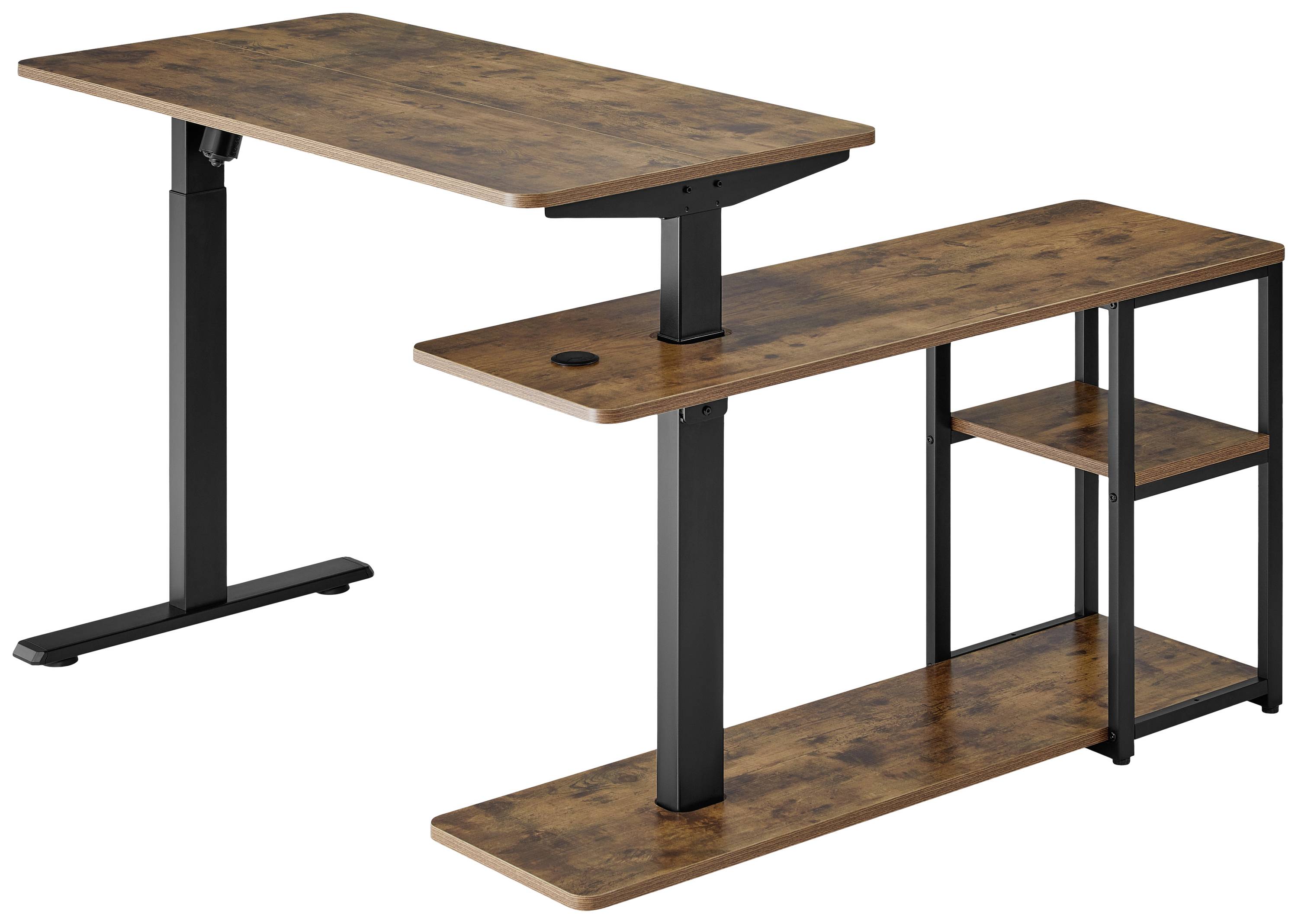 SpeaKa Professional Sitz-/Steh-Schreibtisch höhenverstellbar, elektrisch höhenverstellbar Höhen-Bereich: 73 bis 121cm (B x H x T)