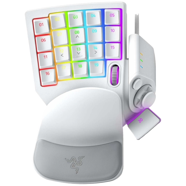 RAZER Tartarus Pro Mercury USB Gaming-Tastatur Deutsch, QWERTZ Weiß Beleuchtet, Ergonomisch, Handballenauflage RAZER Tartarus Pro Mercury USB Gaming-Tastatur Deutsch, QWERTZ Weiß Beleuchtet, Ergonomisch, Handballenauflage