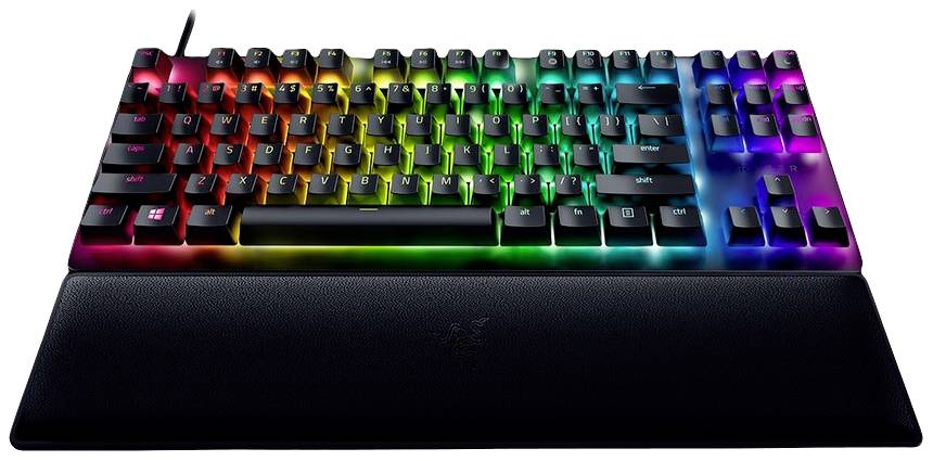 RAZER Huntsman V2 Tenkeyless Kabelgebunden Gaming-Tastatur Deutsch, QWERTZ Schwarz Beleuchtet, Handballenauflage, Abnehmbares Kabel