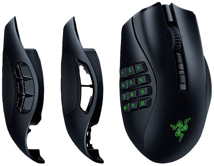 RAZER Naga V2 Pro Ergonomische Gaming-Maus Bluetooth®, Funk, Kabelgebunden Optisch Schwarz 20 Tasten 30000 dpi Ergonomisch