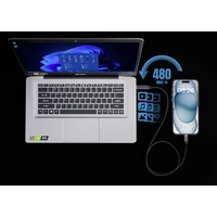 Smrter USB-C® Kabel USB 2.0 USB-C® Stecker, USB-C® Stecker 0.40m Anthrazit mit OTG-Funktion, Rund, Stoff-Ummantelung Smrter USB-C® Kabel USB 2.0 USB-C® Stecker, USB-C® Stecker 0.40m Anthrazit mit OTG-Funktion, Rund, Stoff-Ummantelung