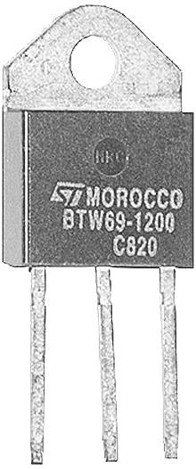 Ein dreibeiniger Halbleiter-Bauteil mit Aufschrift 'Morocco BTW69-1200 C820'. Hauptsächlich für elektronische Schaltungen verwendet.