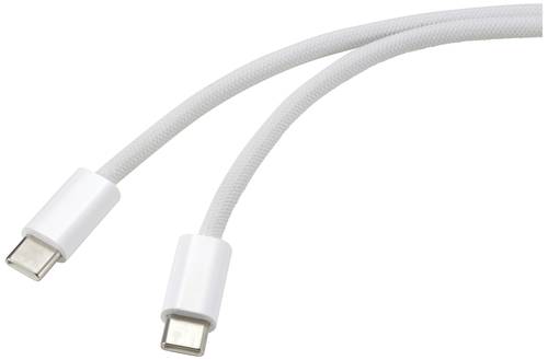 Renkforce USB-Kabel USB-C® Stecker, USB-C® Stecker 3.00 m Weiß verdrillte Paare RF-6056884