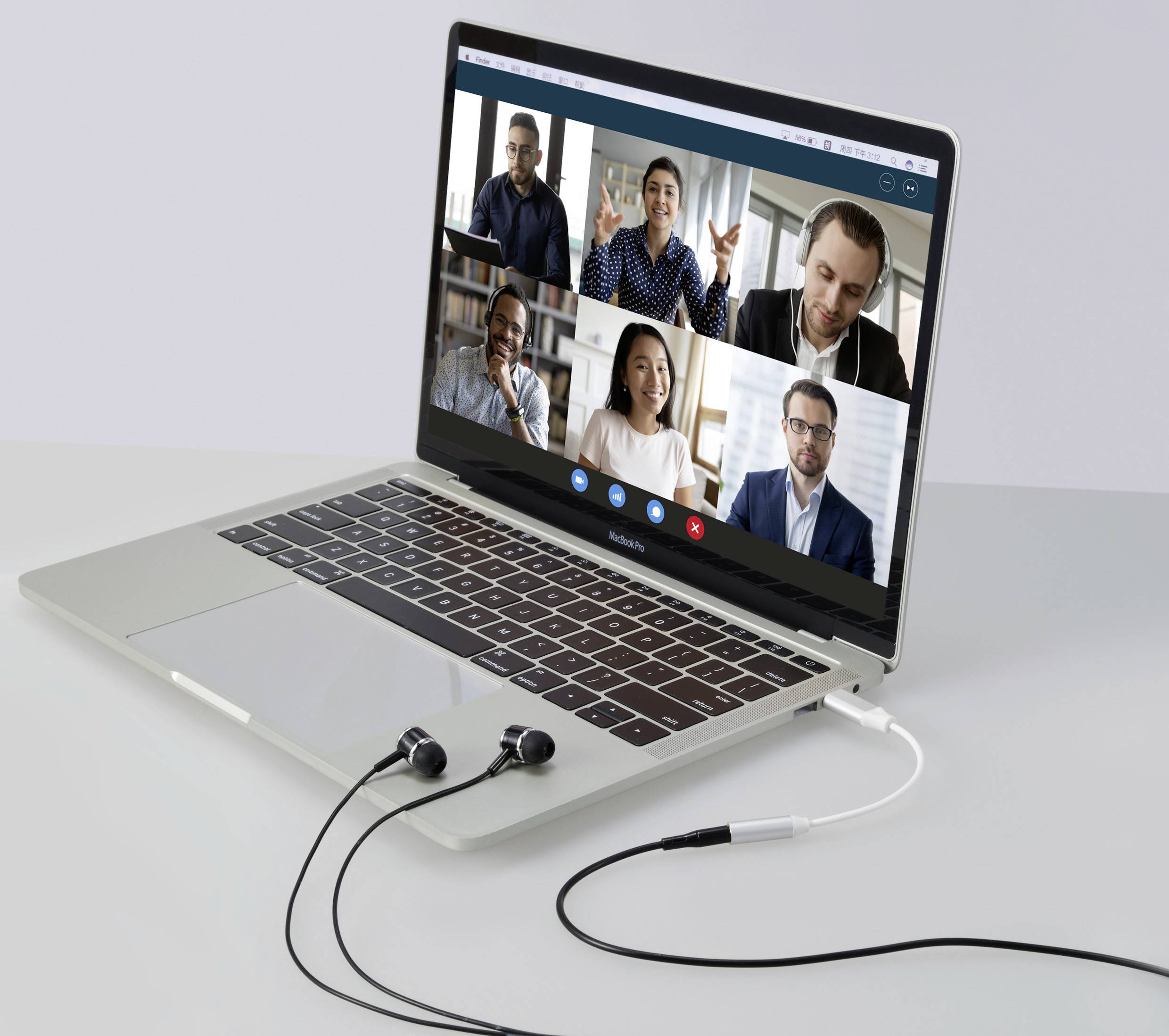 Renkforce RF-6056890 USB-C® / Klinke Adapter [1x USB-C® - 1x Audio, stereo (3.5mm Klinke)] Weiß Aluminium-Stecker 0.1m