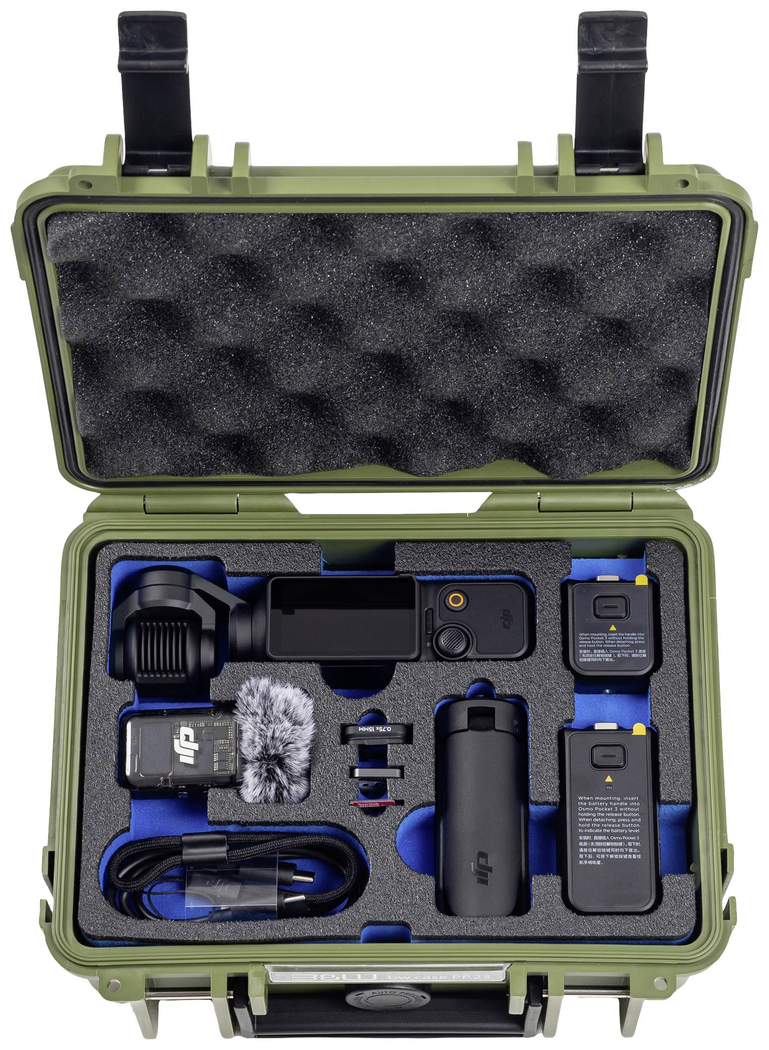 B & W International Outdoor Koffer Typ 500 2.3l (B x H x T) 230 x 180 x 90mm Bronze-Grün (matt) PP.23.BG.Pocket3