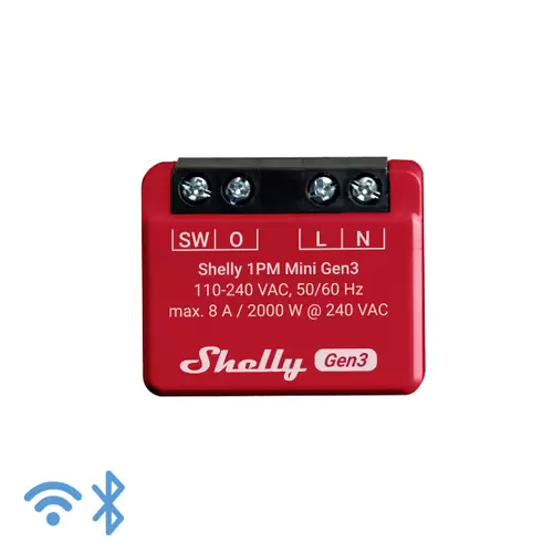 Shelly 1PM Mini Gen3 Schalt-Messaktor Wi-Fi, Bluetooth Shelly 1PM Mini Gen3 Schalt-Messaktor Wi-Fi, Bluetooth