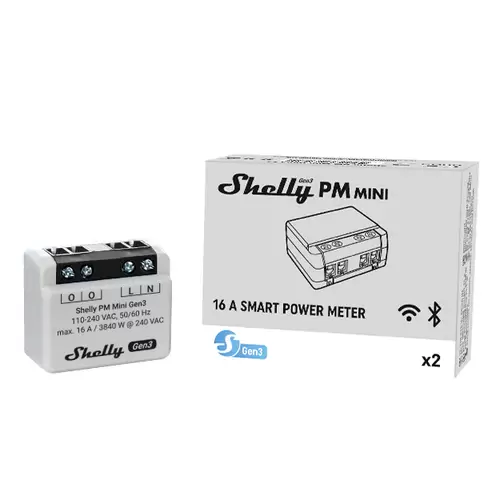 Shelly PM Mini Gen3 Schalt-Messaktor Wi-Fi, Bluetooth Shelly PM Mini Gen3 Schalt-Messaktor Wi-Fi, Bluetooth