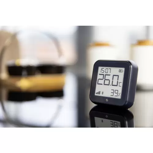Shelly H&T Gen 3 Matte Black Funk-Temperatursensor, -Luftfeuchtesensor Bluetooth, Wi-Fi Shelly H&T Gen 3 Matte Black Funk-Temperatursensor, -Luftfeuchtesensor Bluetooth, Wi-Fi