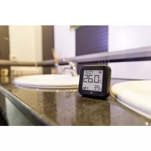 Shelly H&T Gen 3 Matte Black Funk-Temperatursensor, -Luftfeuchtesensor Bluetooth, Wi-Fi Shelly H&T Gen 3 Matte Black Funk-Temperatursensor, -Luftfeuchtesensor Bluetooth, Wi-Fi