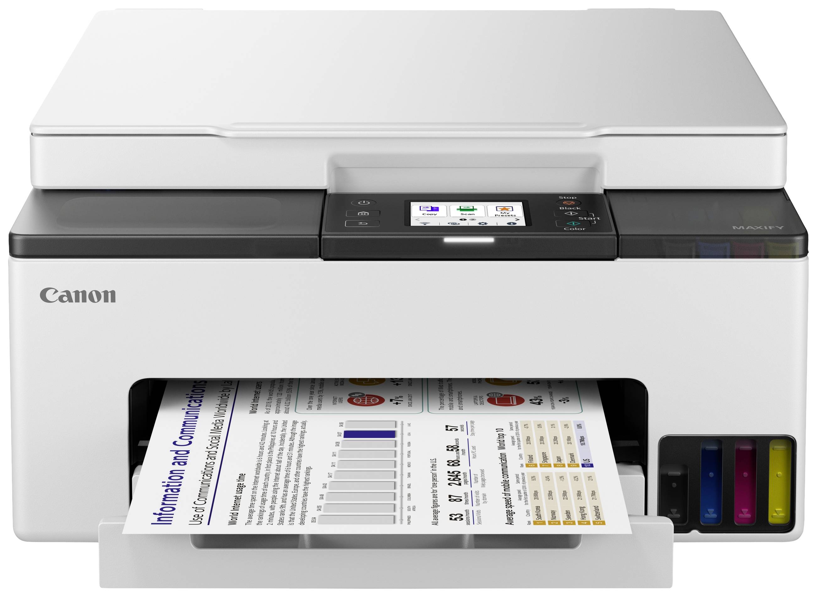 Canon MAXIFY GX1050 Multifunktionsdrucker Tintenstrahl Farbe A4 Drucker, Scanner, Kopierer Duplex, LAN, USB, WLAN