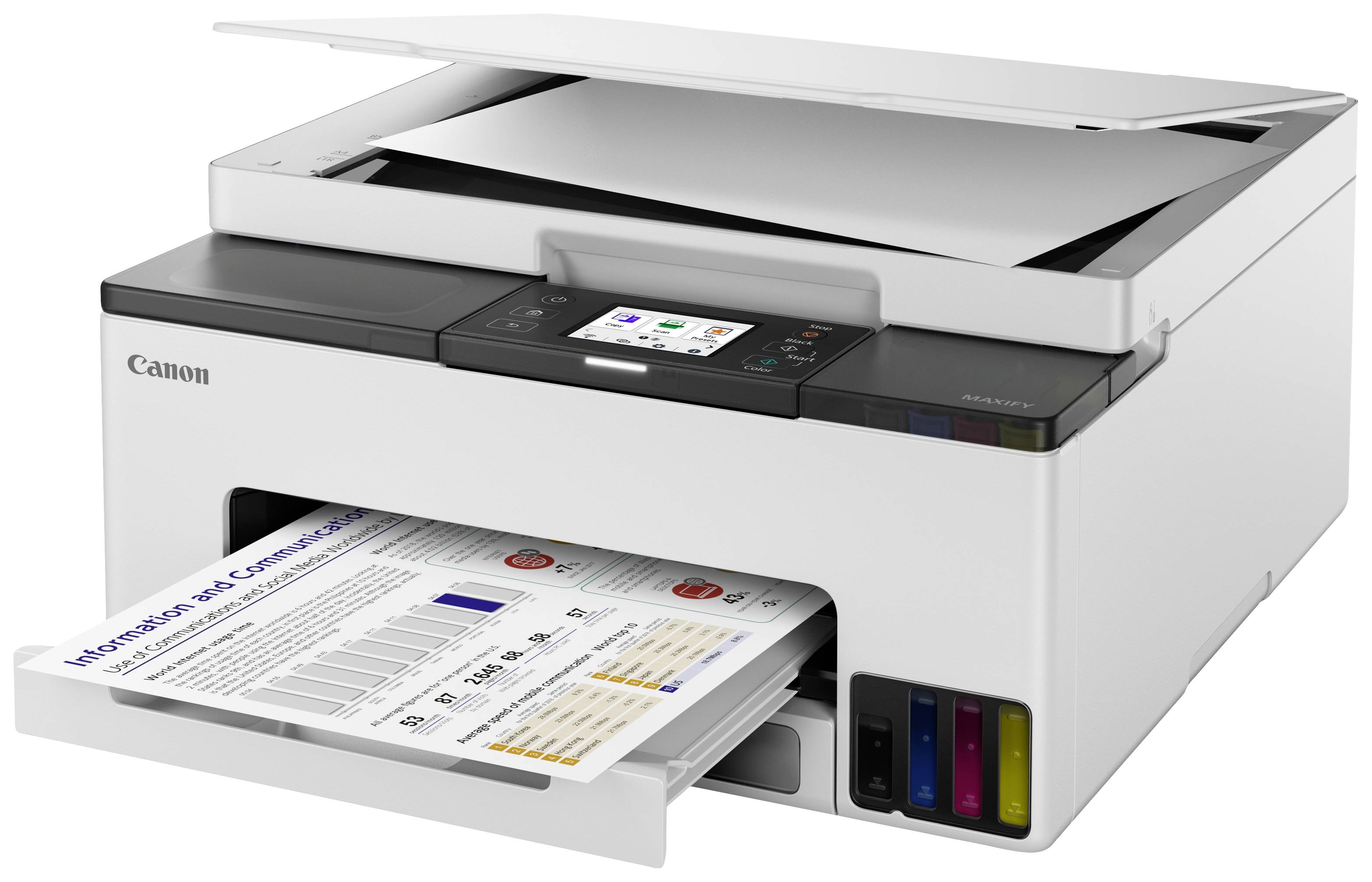 Canon MAXIFY GX1050 Multifunktionsdrucker Tintenstrahl Farbe A4 Drucker, Scanner, Kopierer Duplex, LAN, USB, WLAN