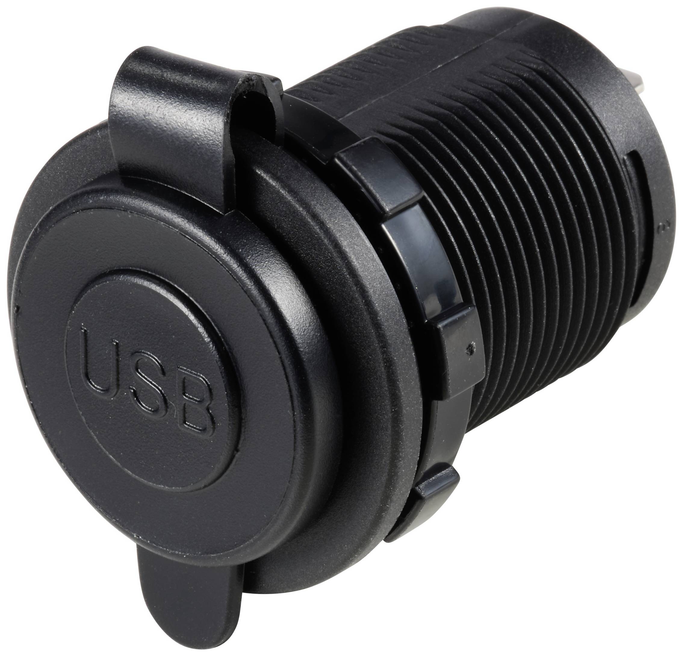 TRU COMPONENTS TC-12114140 USB A + USB C® Einbaubuchse beleuchtet , blaue LED, rund Inhalt: 1St.