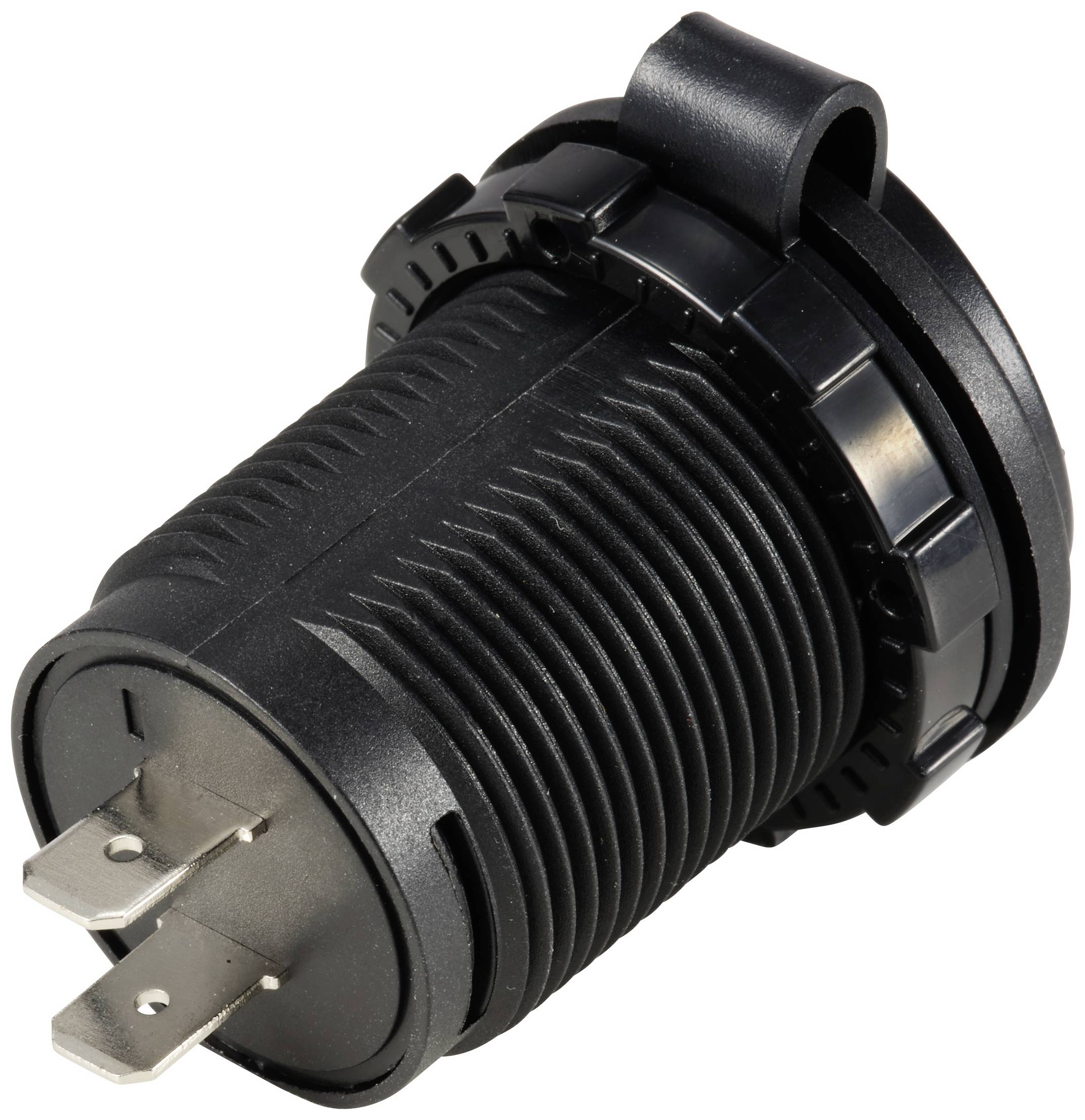 TRU COMPONENTS TC-12114140 USB A + USB C® Einbaubuchse beleuchtet , blaue LED, rund Inhalt: 1St.