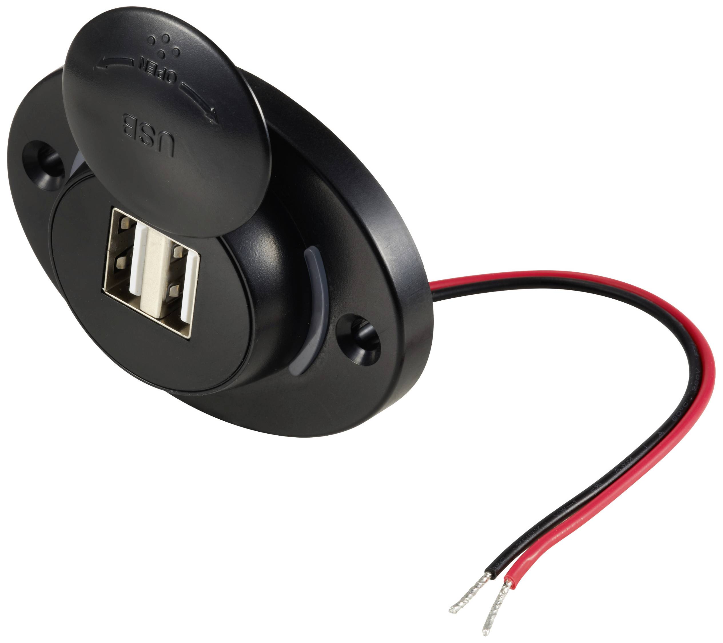 TRU COMPONENTS TC-12114148 Dual USB-A Einbaubuchse mit Beleuchtung Inhalt: 1St.