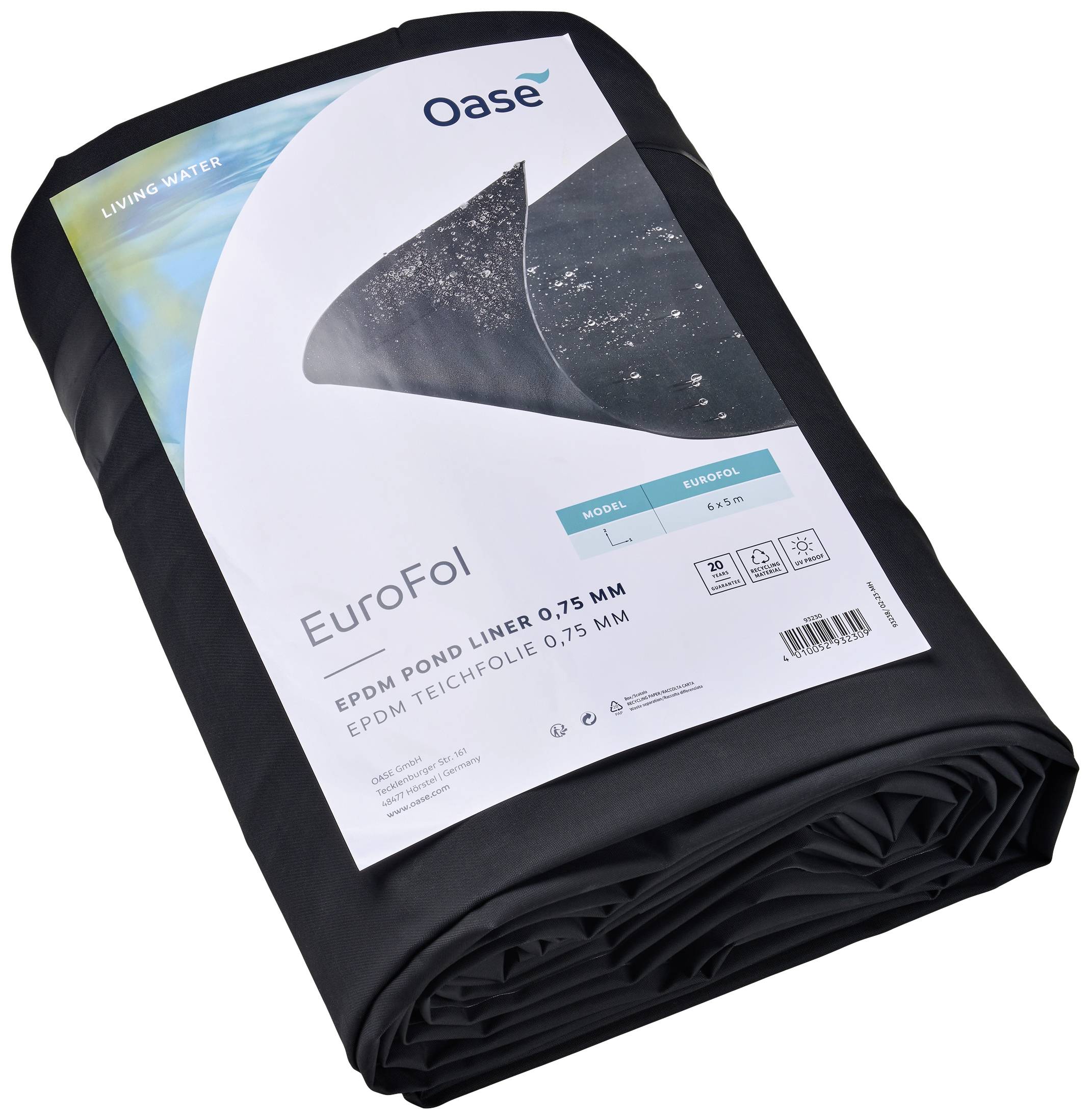 Oase 93230 EuroFol EPDM Pre-Packed Teichfolie (L x B) 6m x 5m 1St.