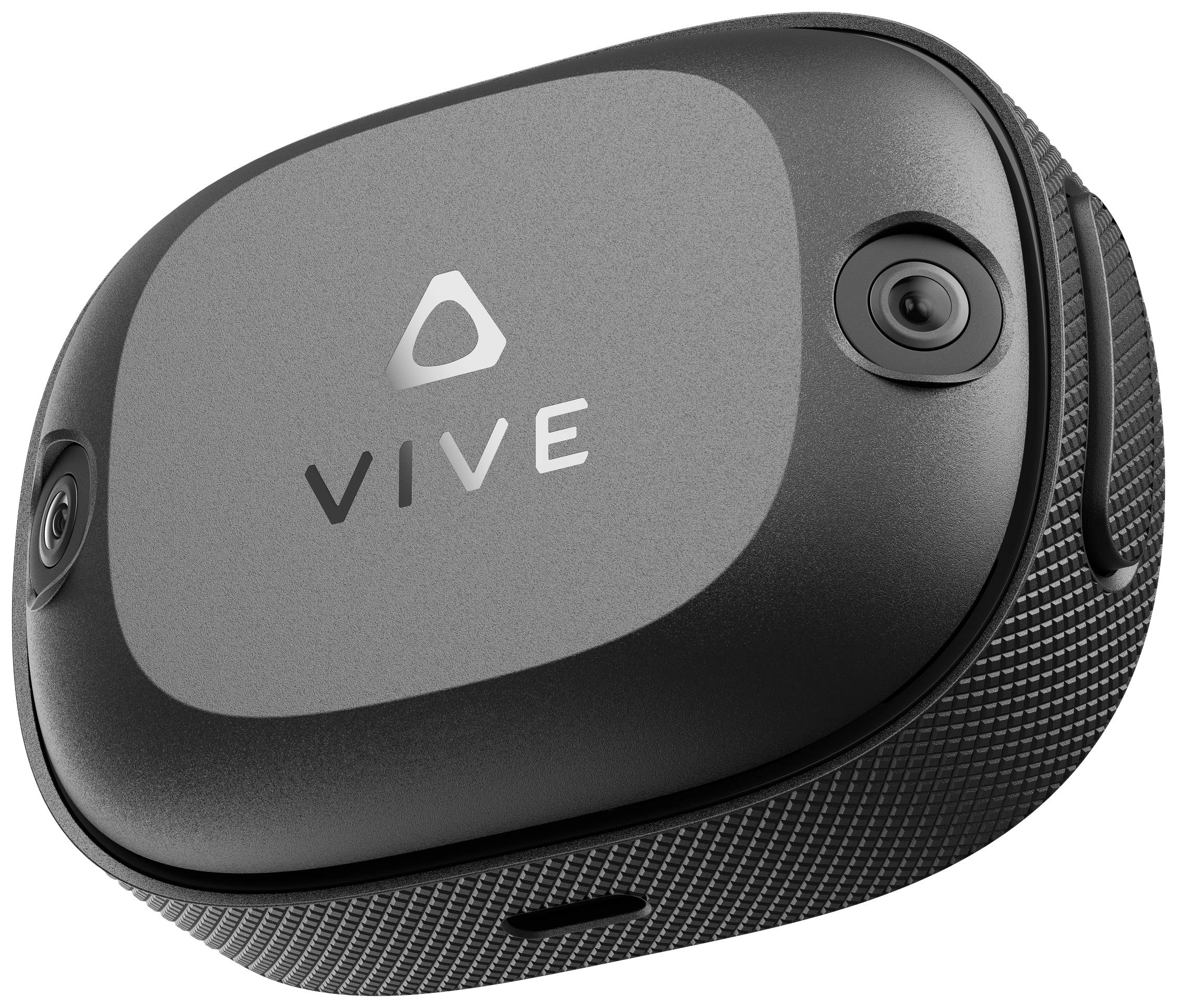 Virtuelle Reality-Kamera von Vive mit zwei Linsen und einem modernen, geschwungenen Design in Schwarz und Grau.