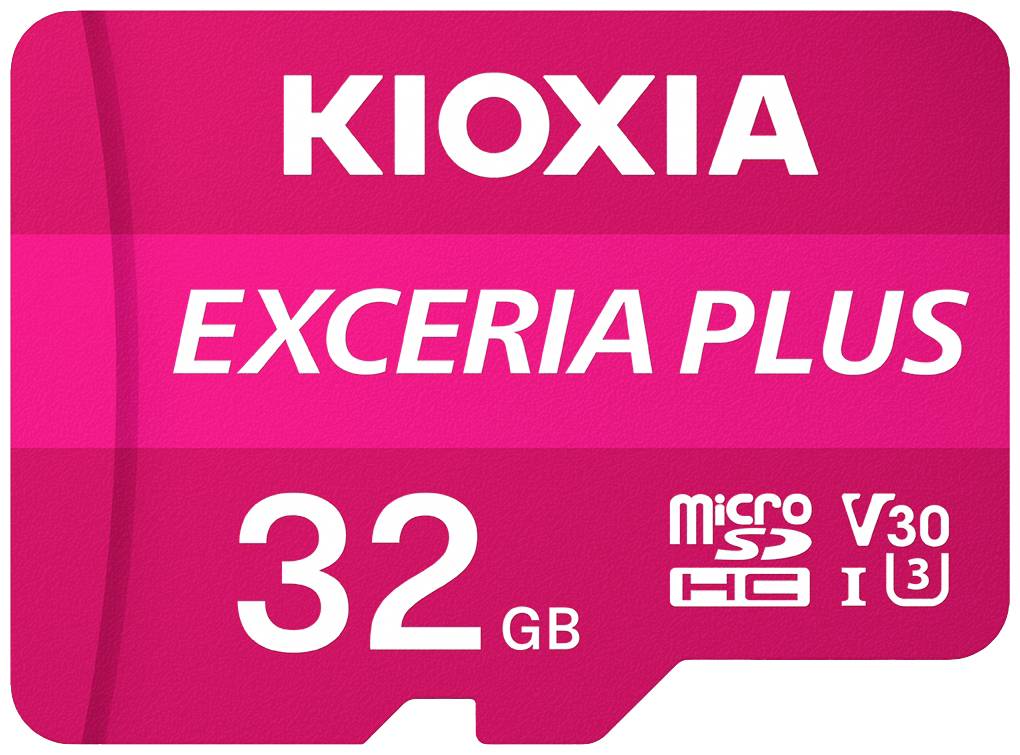 Kioxia EXCERIA PLUS microSDHC-Karte 32 GB A1 Application Performance Class, UHS-I, v30 Video Speed
