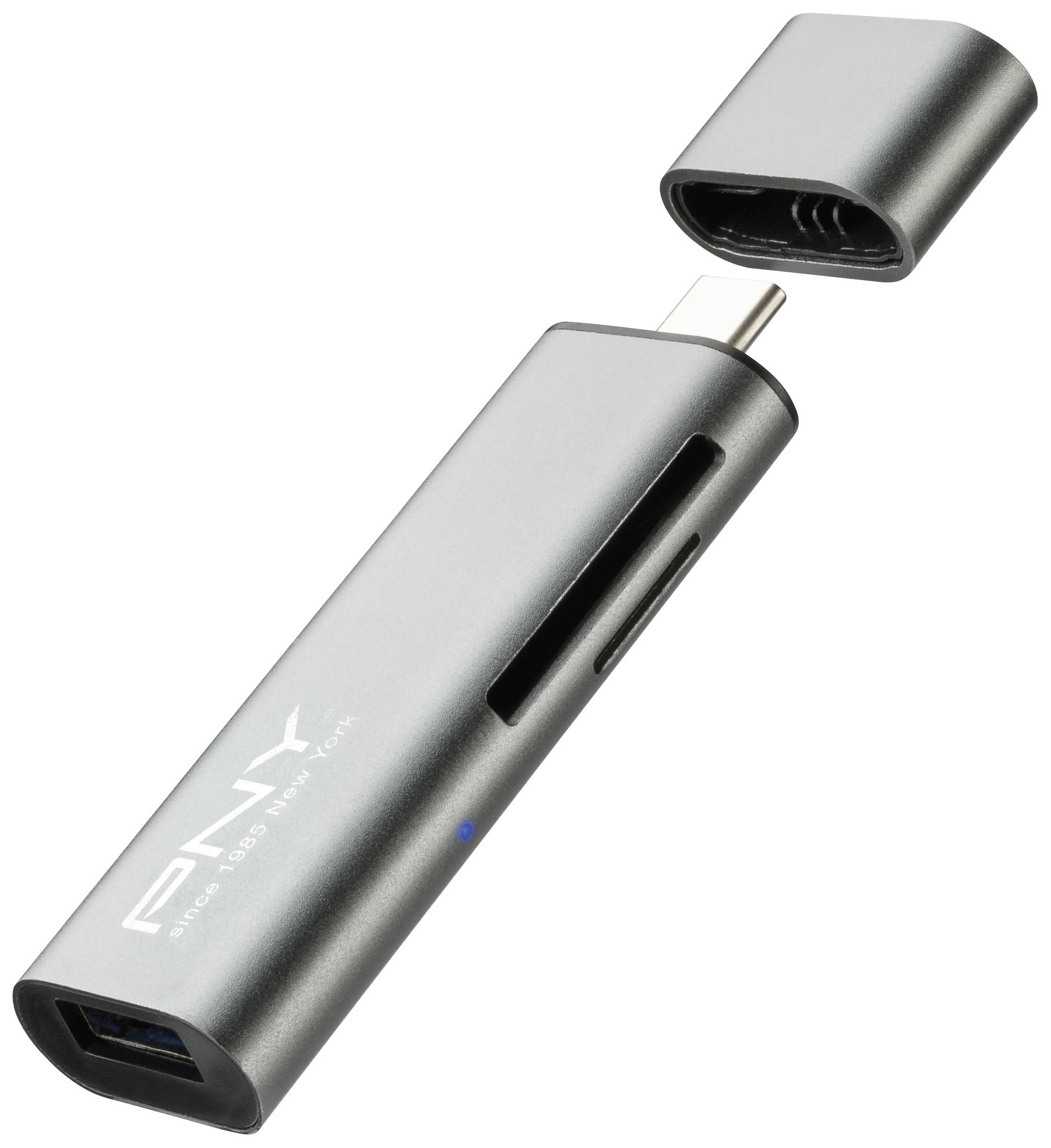 PNY R-TC-UA-3N1E01-RB Externer Speicherkartenleser USB-C® (USB 3.2 Gen 1) Metallic