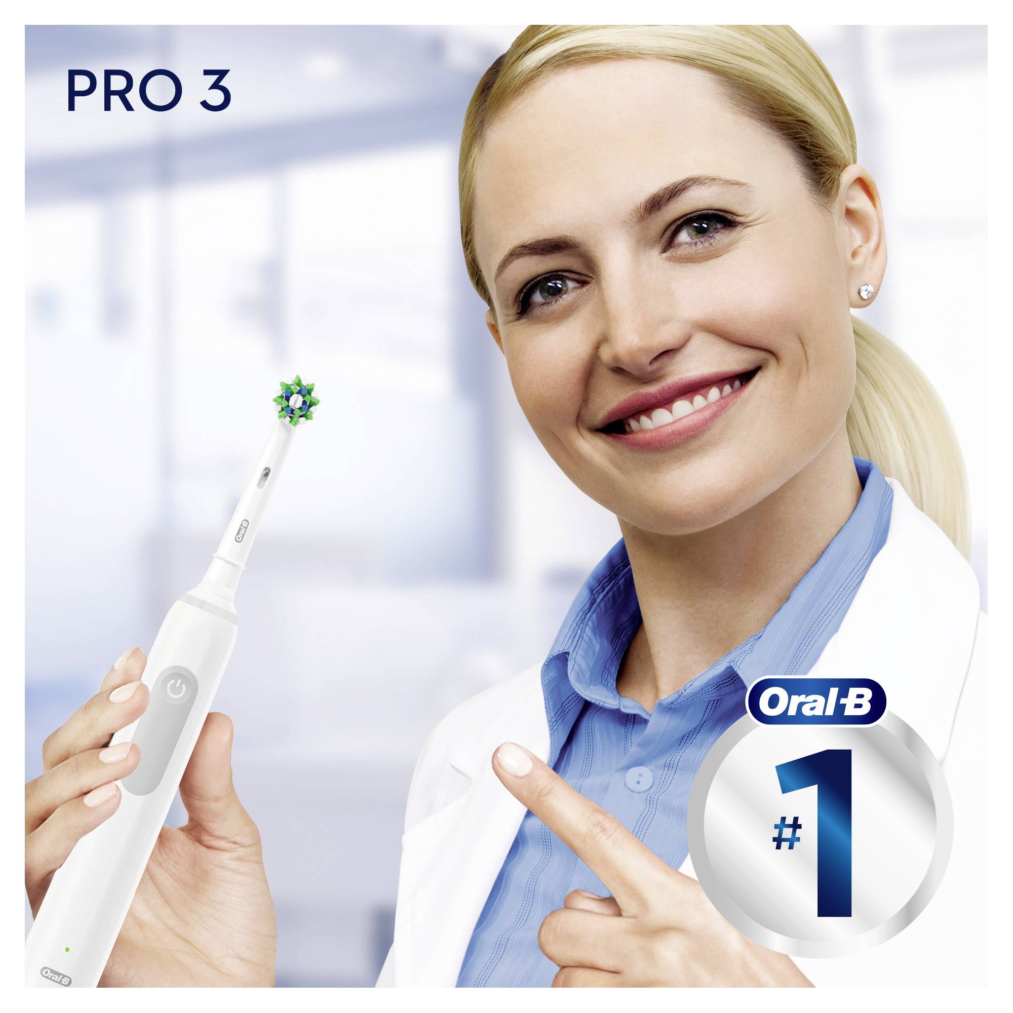 Oral-B Pro 3 3800 D505.513.3D Elektrische Zahnbürste Rotierend/Oszilierend/Pulsieren Weiß, Grau