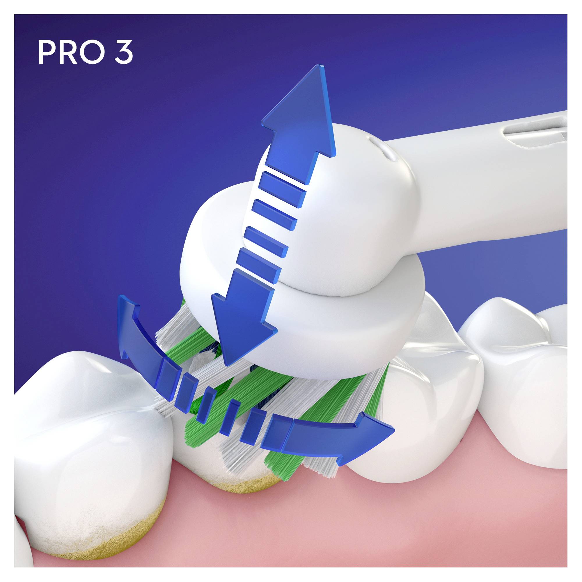Oral-B Pro 3 3800 D505.513.3D Elektrische Zahnbürste Rotierend/Oszilierend/Pulsieren Weiß, Grau