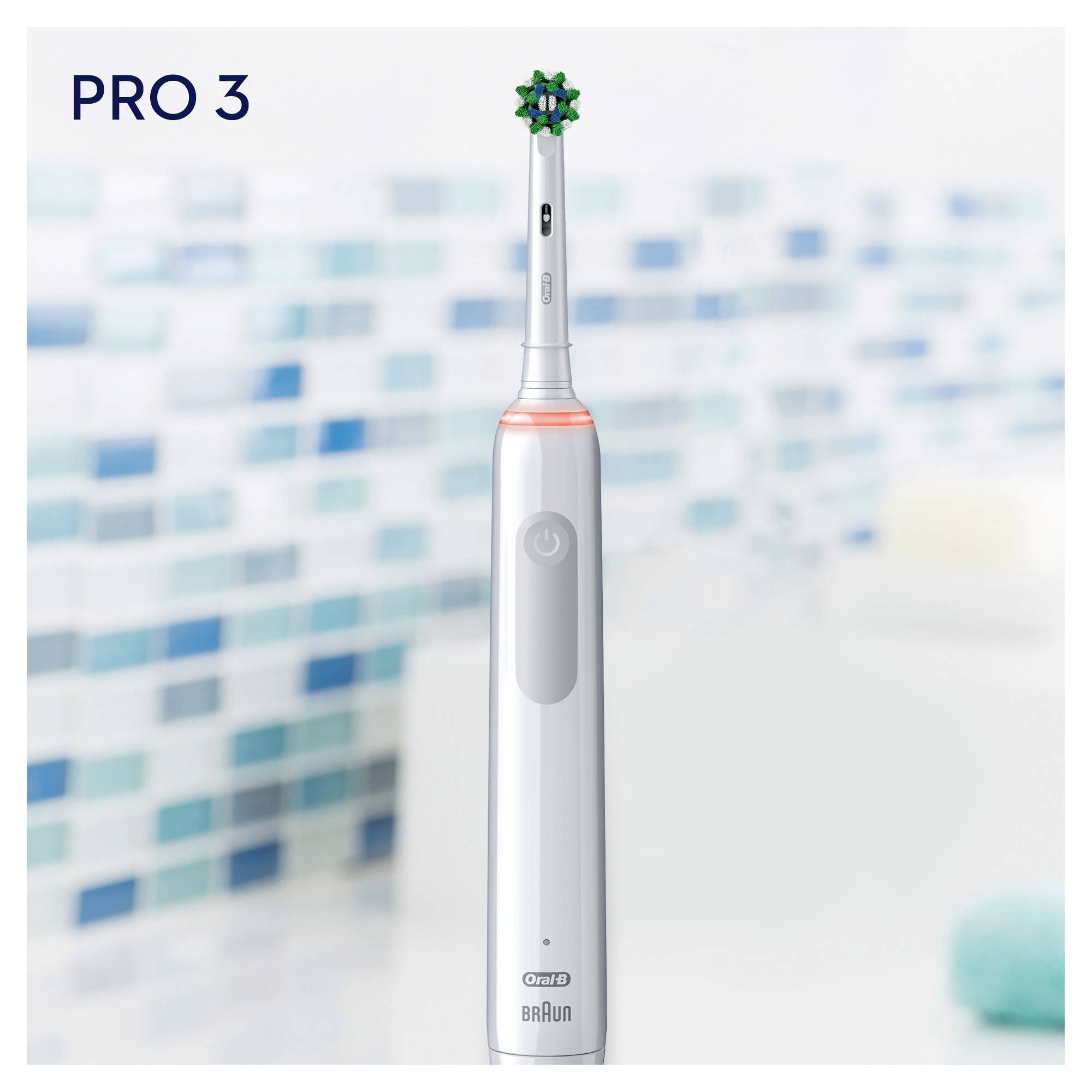 Oral-B Pro 3 3800 D505.513.3D Elektrische Zahnbürste Rotierend/Oszilierend/Pulsieren Weiß, Grau
