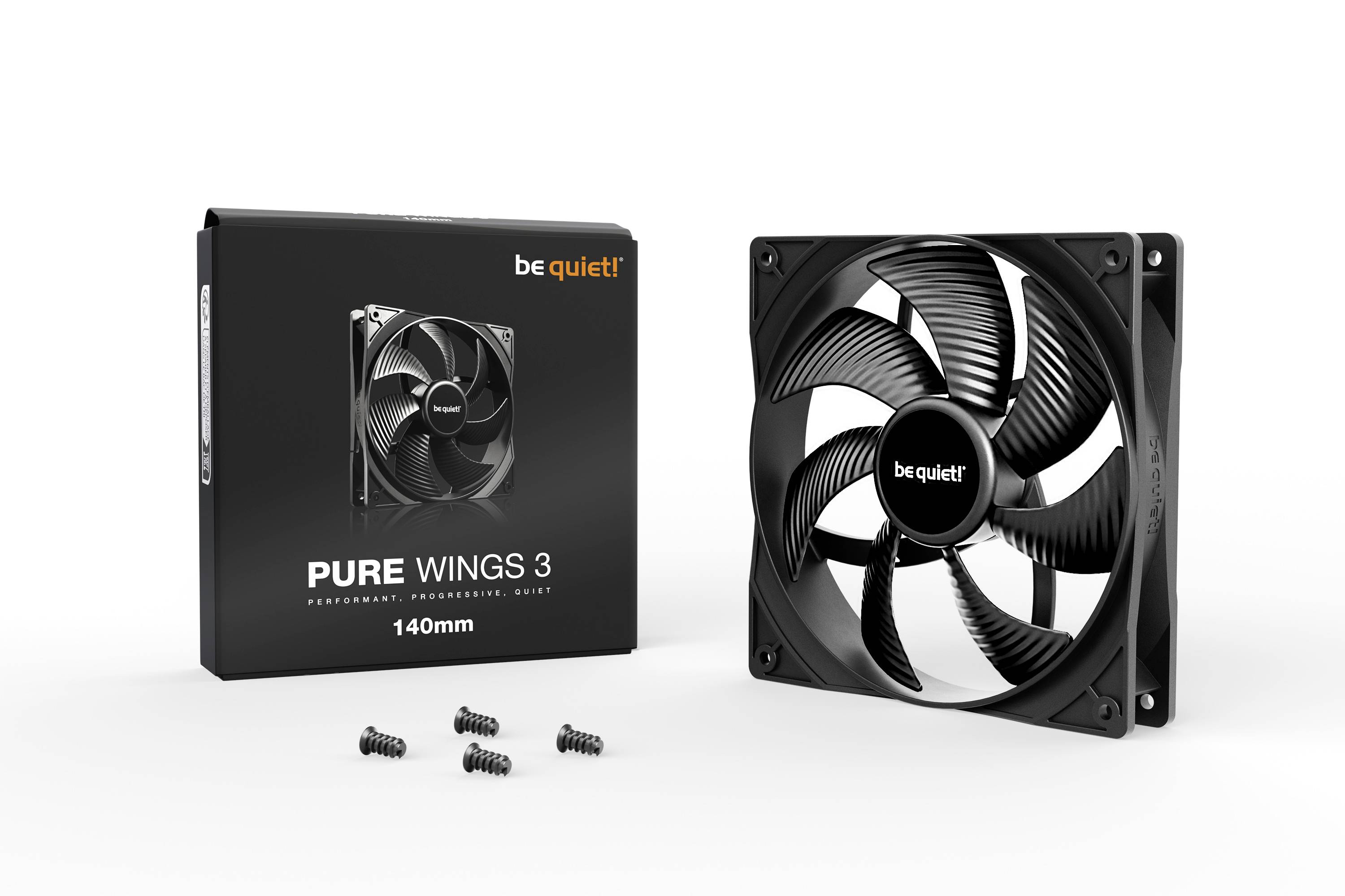 BeQuiet Pure Wings 3 PC-Gehäuse-Lüfter Schwarz (B x H x T) 140 x 25 x 140mm