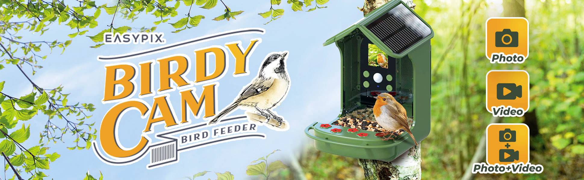 Easypix BirdyCam Wildkamera mit Futterspender Grün