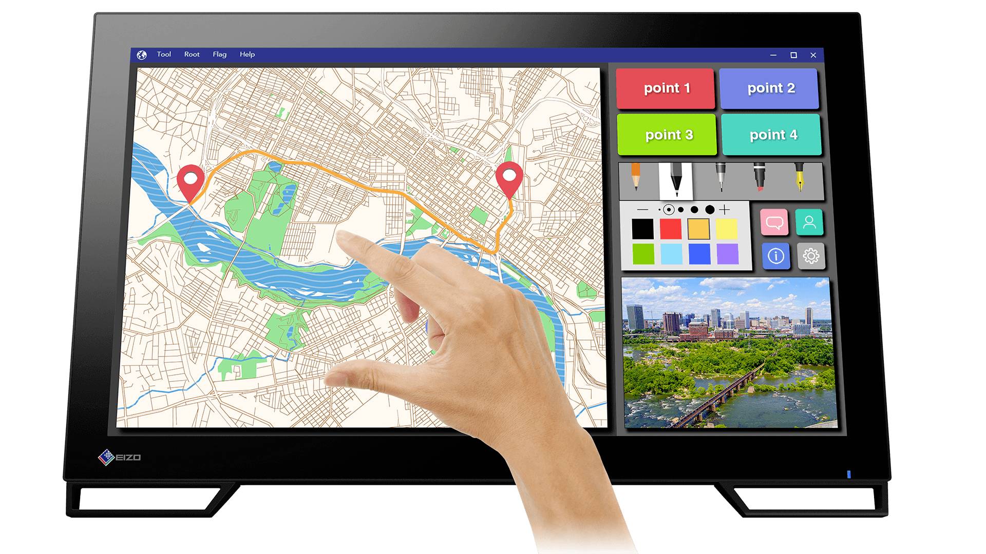 EIZO DuraVision FDF2182WT-BK LED-Monitor EEK E (A - G) 54.6 cm (21.5 Zoll) 1920 x 1080 Pixel 16:9 25 ms USB-A (USB 3.2 Gen 1), USB-B, VGA, HDMI®, Di
