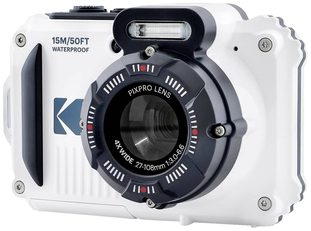 Kodak Pixpro WPZ2WH Digitalkamera 15 Megapixel Opt. Zoom: 4 x Weiß inkl. Akku, inkl. Blitzgerät Bildstabilisierung, WiFi