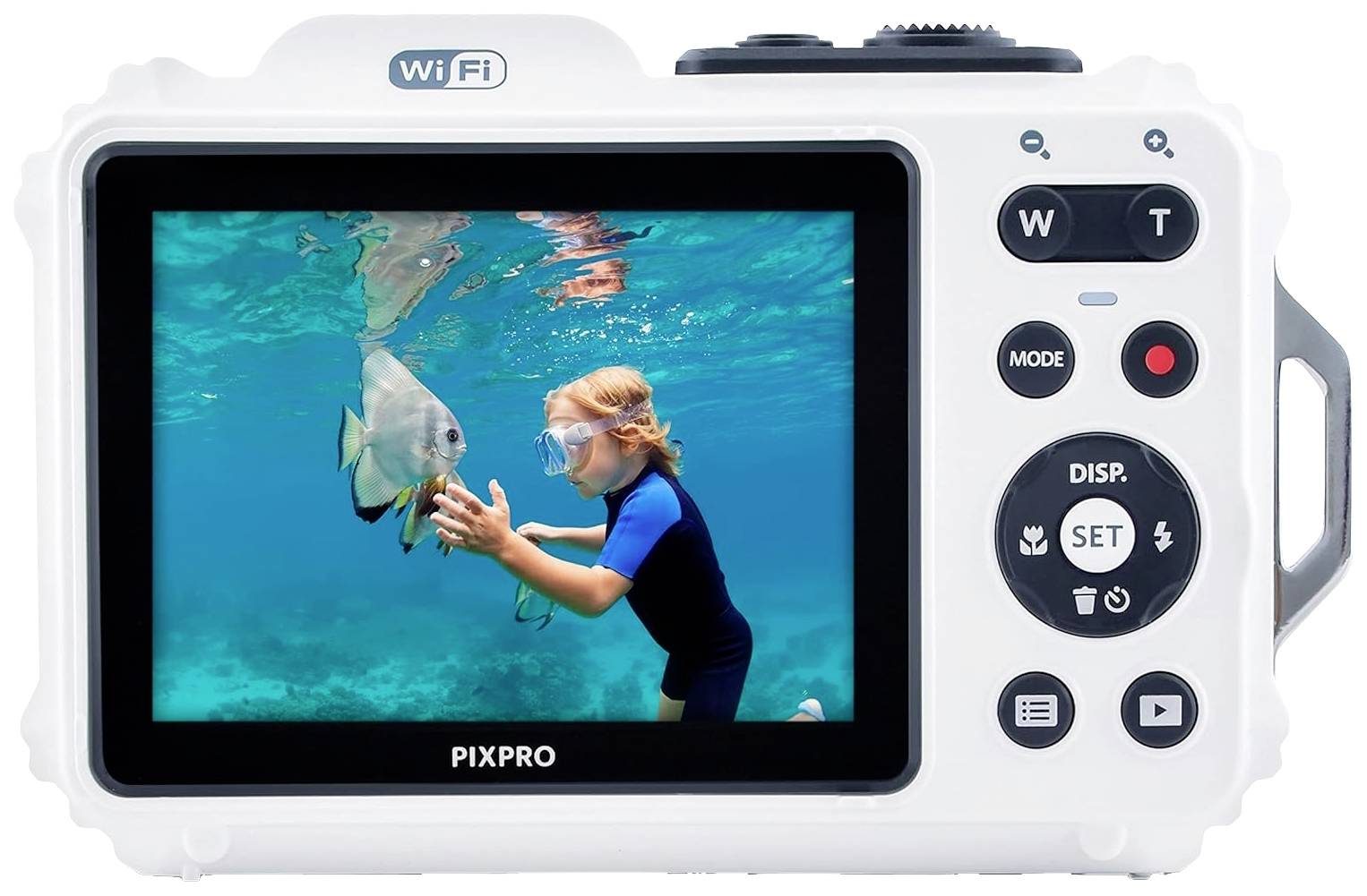 Kodak Pixpro WPZ2WH Digitalkamera 15 Megapixel Opt. Zoom: 4 x Weiß inkl. Akku, inkl. Blitzgerät Bildstabilisierung, WiFi