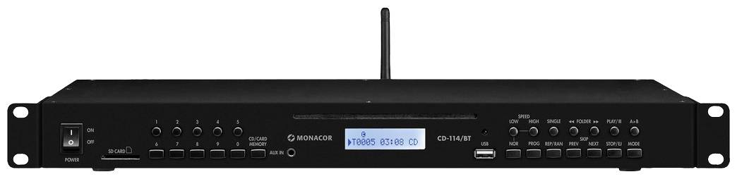 Monacor CD-114/BT DJ Single CD MP3 Player