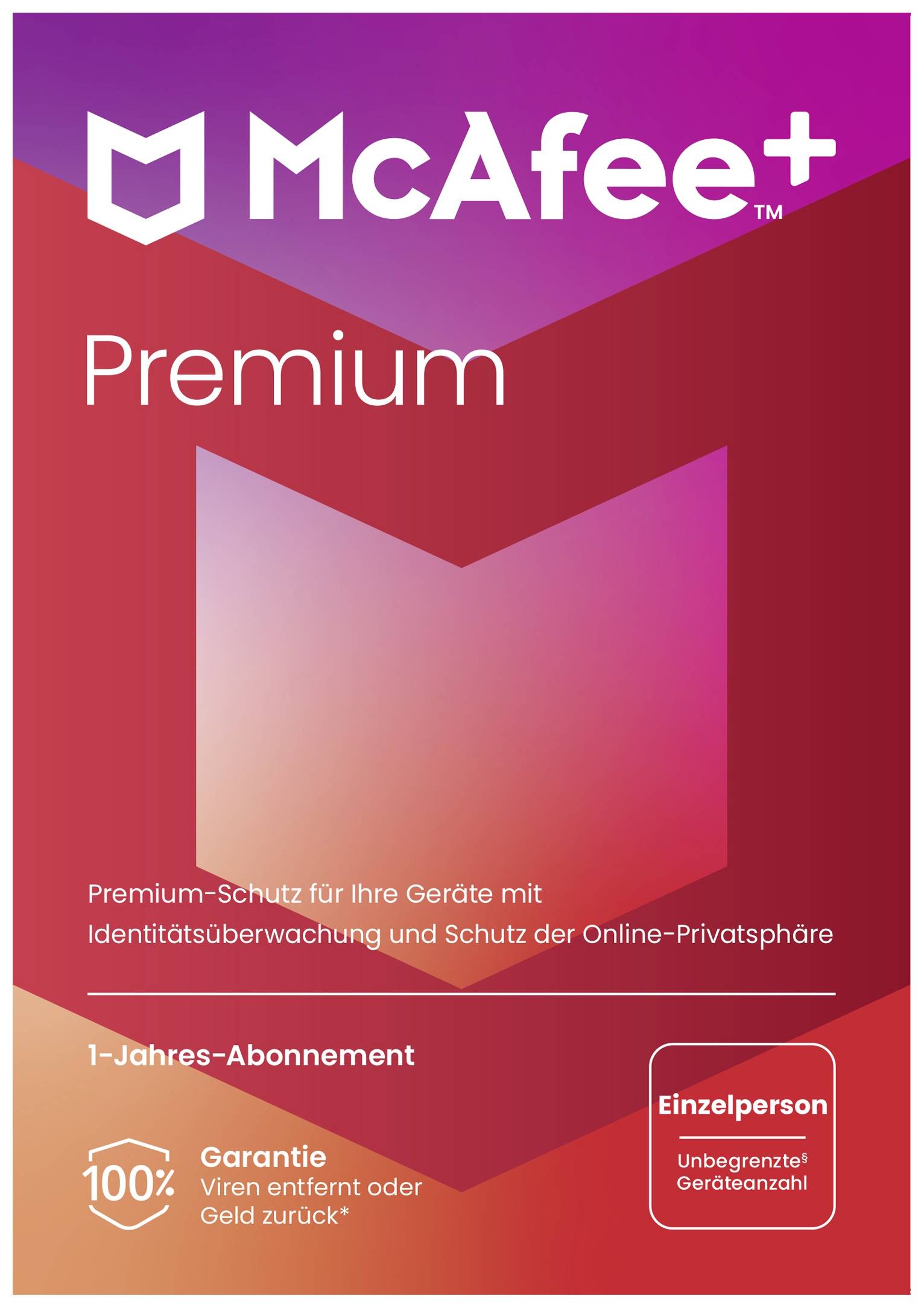 McAfee Premium - Individual Jahreslizenz, 1 Lizenz Windows, Mac, Android, iOS Antivirus