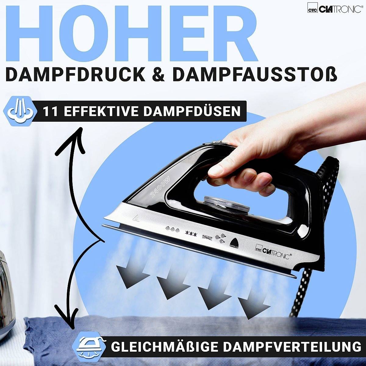 Clatronic DBS 3749 263999 Dampfbügelstation 2400 W Schwarz