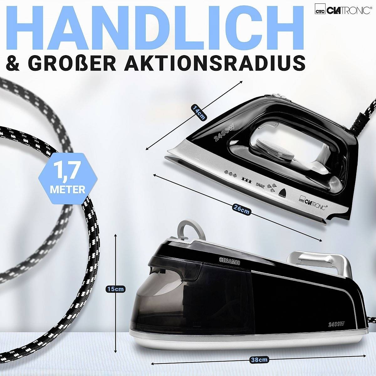 Clatronic DBS 3749 263999 Dampfbügelstation 2400 W Schwarz