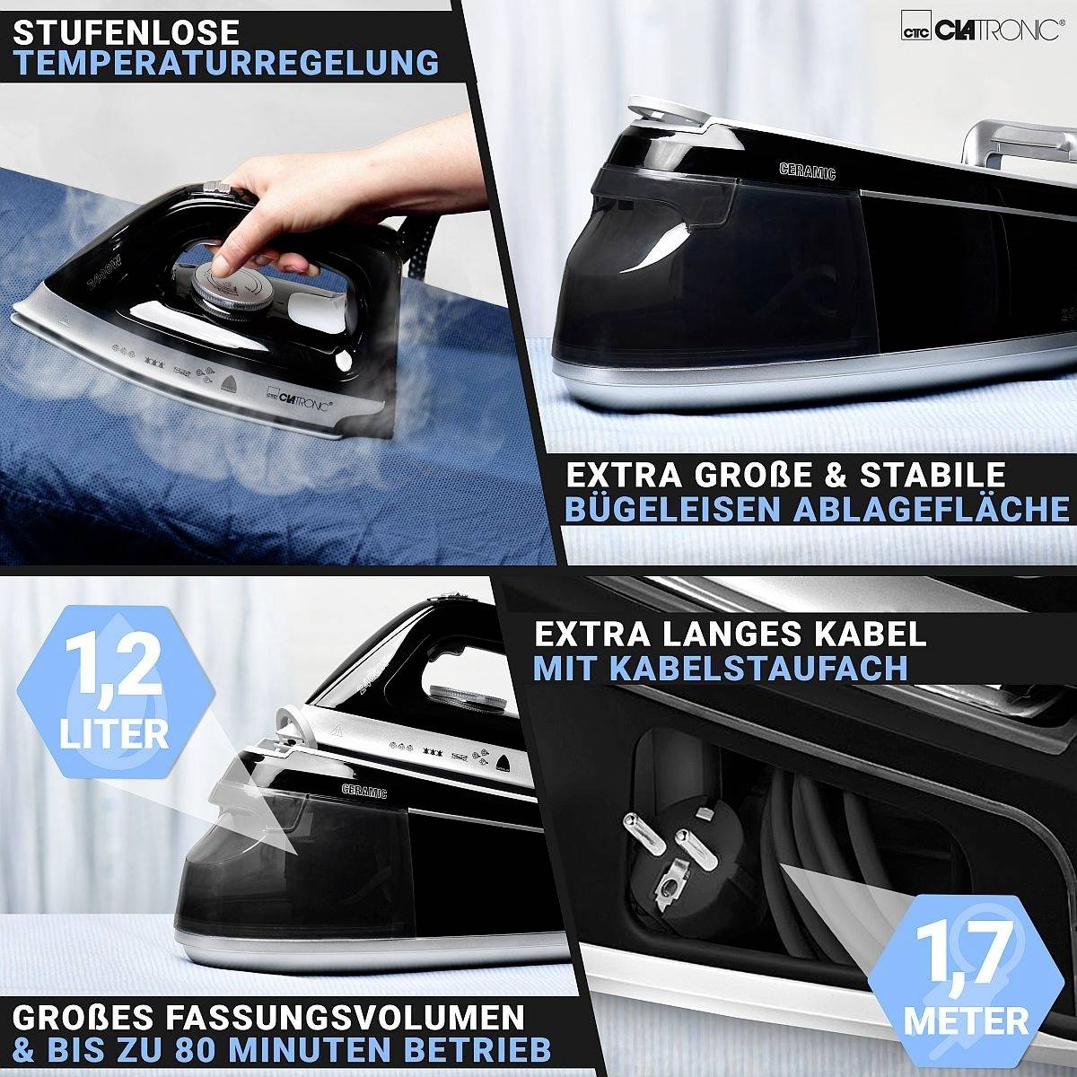 Clatronic DBS 3749 263999 Dampfbügelstation 2400 W Schwarz