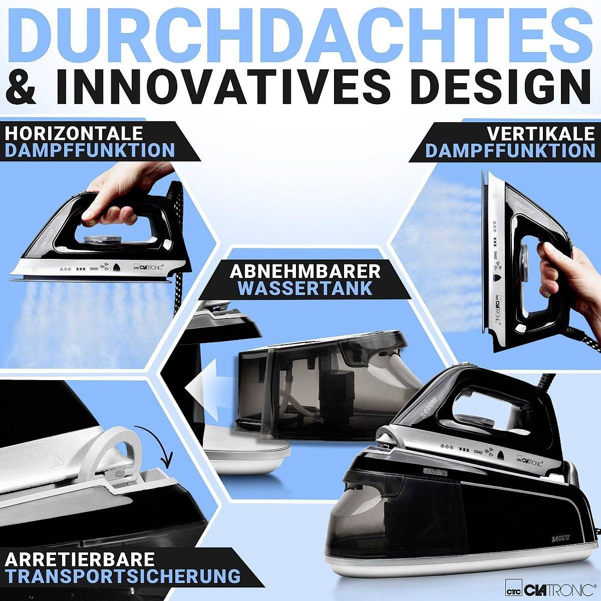 Clatronic DBS 3749 263999 Dampfbügelstation 2400 W Schwarz
