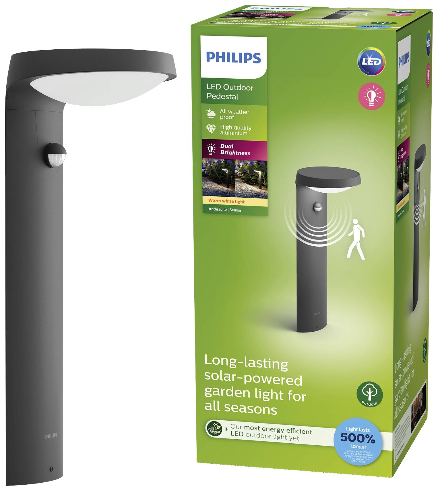 Philips LED Tyla 8719514476936 Solar-Außenstandleuchte LED 1.2 W Anthrazit