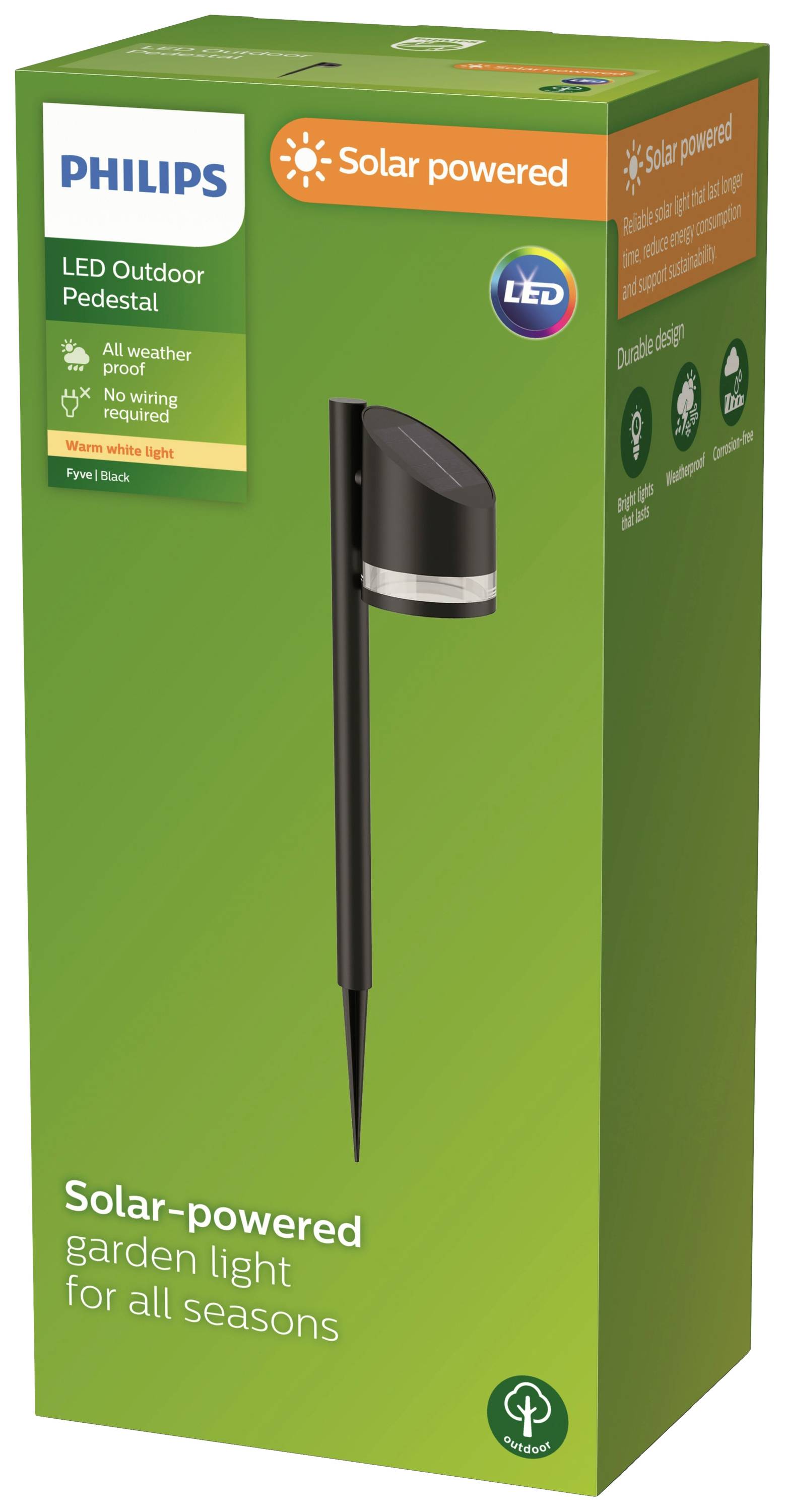 Philips LED 8720169265608 Fyve Solar-Gartenleuchte LED 1.5W