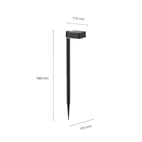 Philips LED 8720169265684 Vynce Solar-Gartenleuchte LED 1.5W Schwarz Philips LED 8720169265684 Vynce Solar-Gartenleuchte LED 1.5W Schwarz