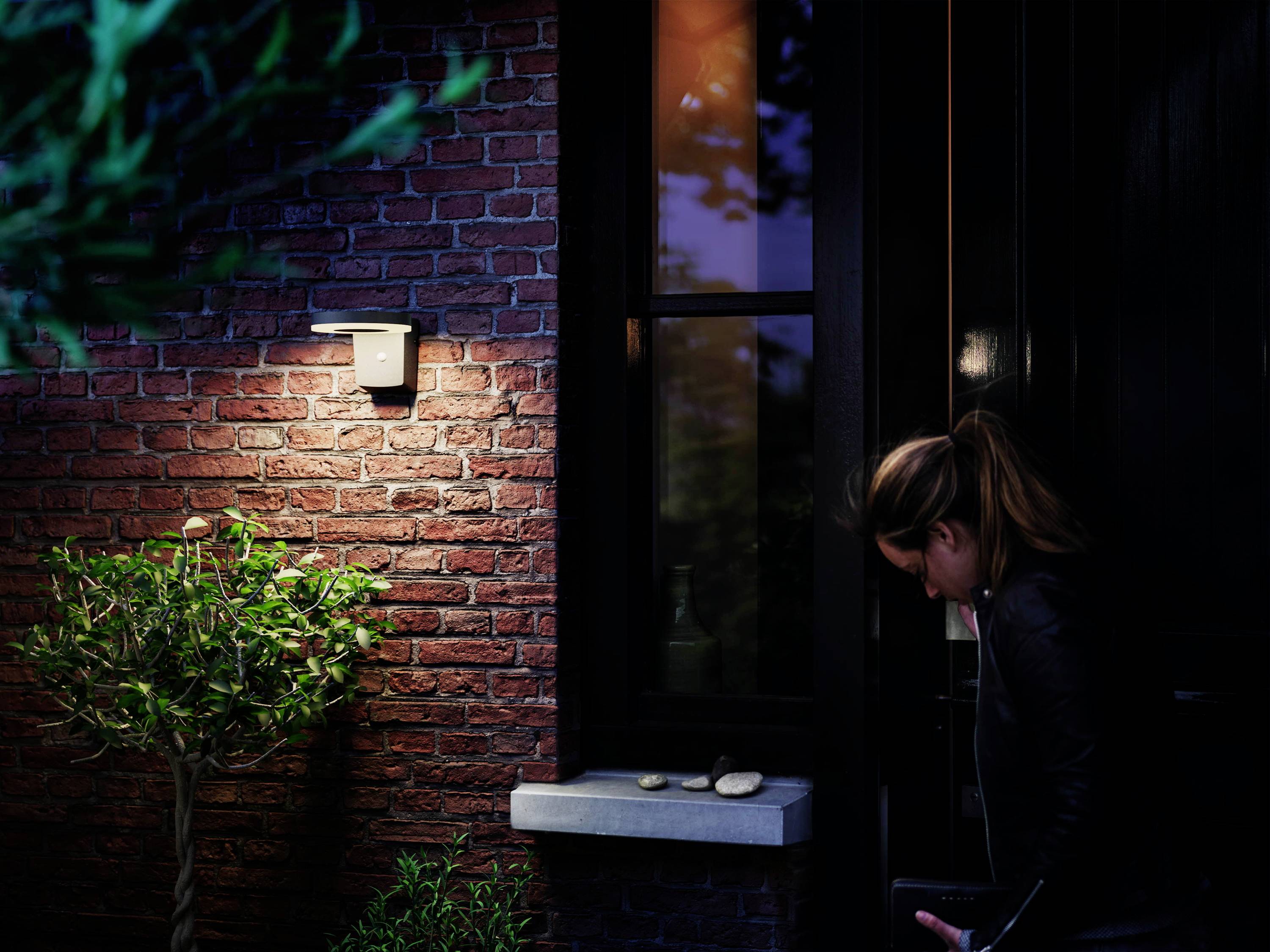 Philips LED Zonal 8720169265769 Solar-Außenwandleuchte mit Bewegungsmelder LED 1.3W Schwarz