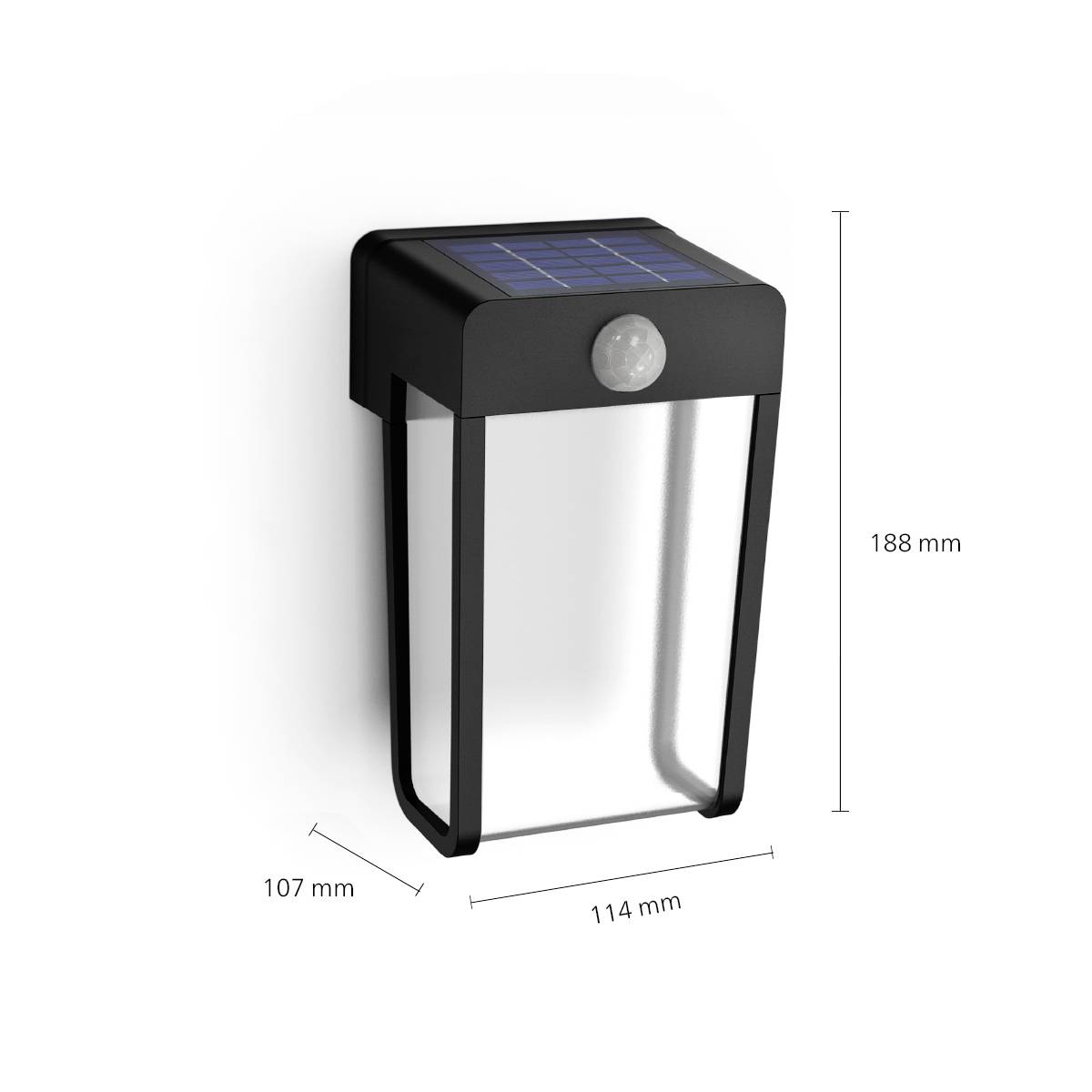 Philips LED Shroud 8720169265509 Solar-Außenwandleuchte mit Bewegungsmelder LED 2.3W Schwarz