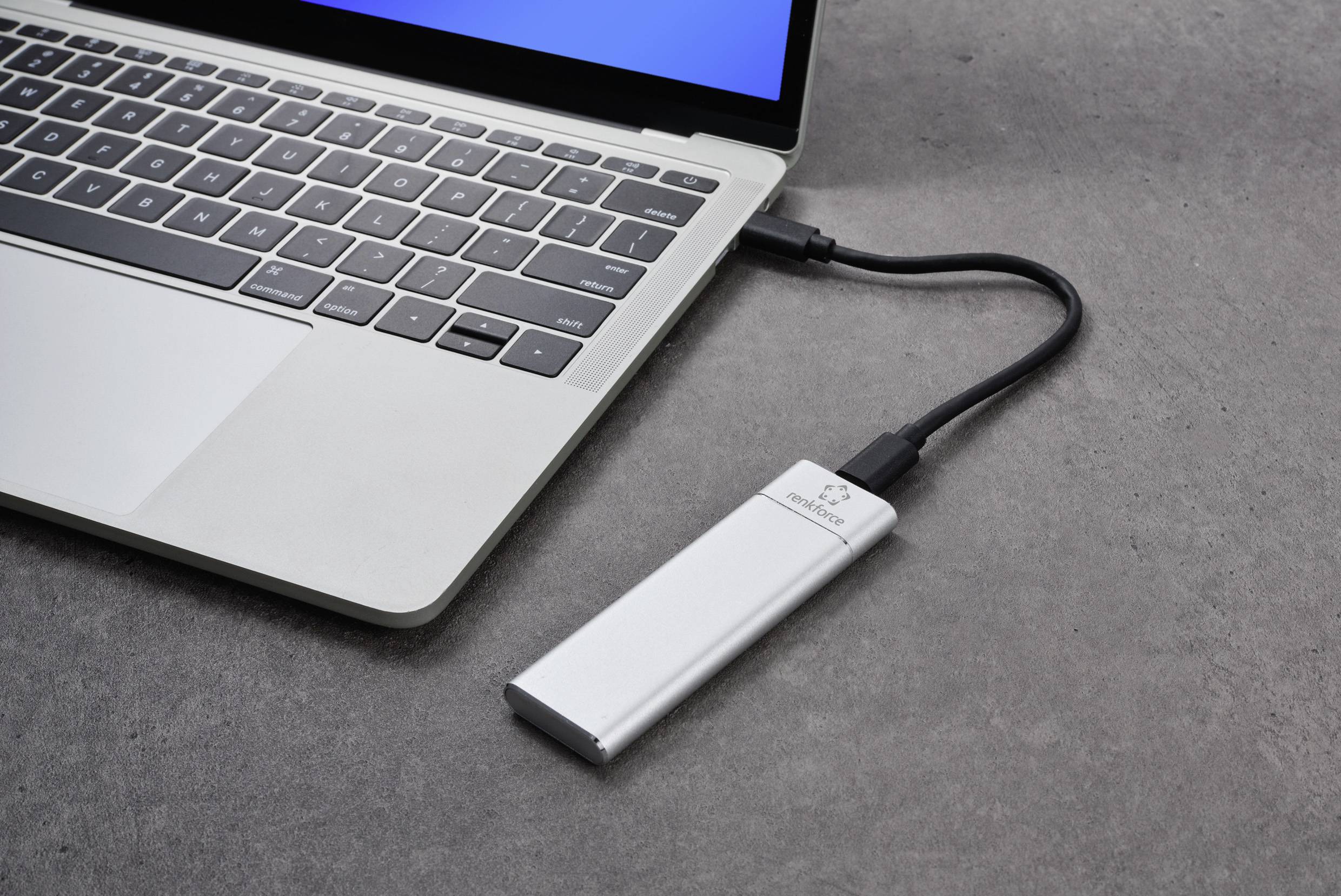 Renkforce RF-HDE-100 M.2 SSD-Gehäuse USB-C® (USB 3.2 Gen 2) 10 GBit/s M.2 PCIe NVMe 2230, 2242, 2260, 2280 RF-6058280