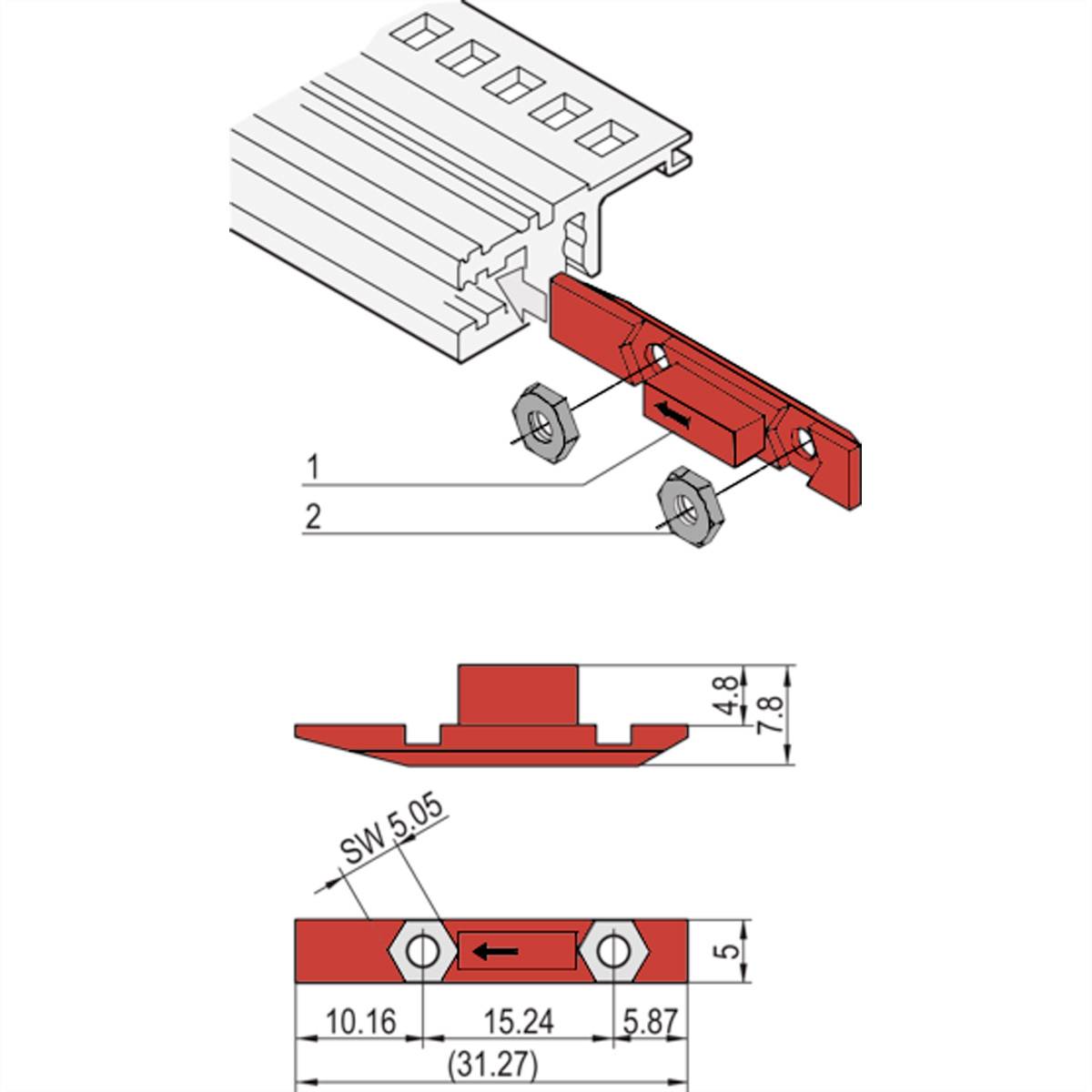 NVent SCHROFF 24560166 Schlitten