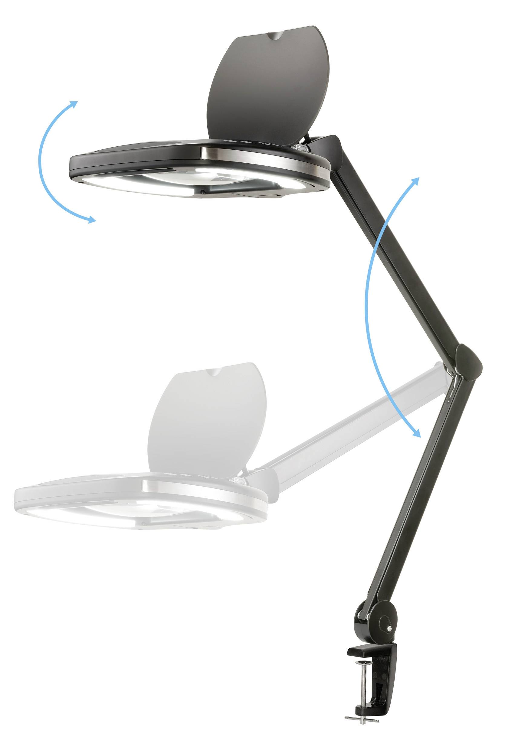 TOOLCRAFT TO-9090711 ESD Lupenleuchte mit Klemmhalterung Vergrößerungsfaktor=2.25 x 2021 Energieeffizienzklasse F (A - G)