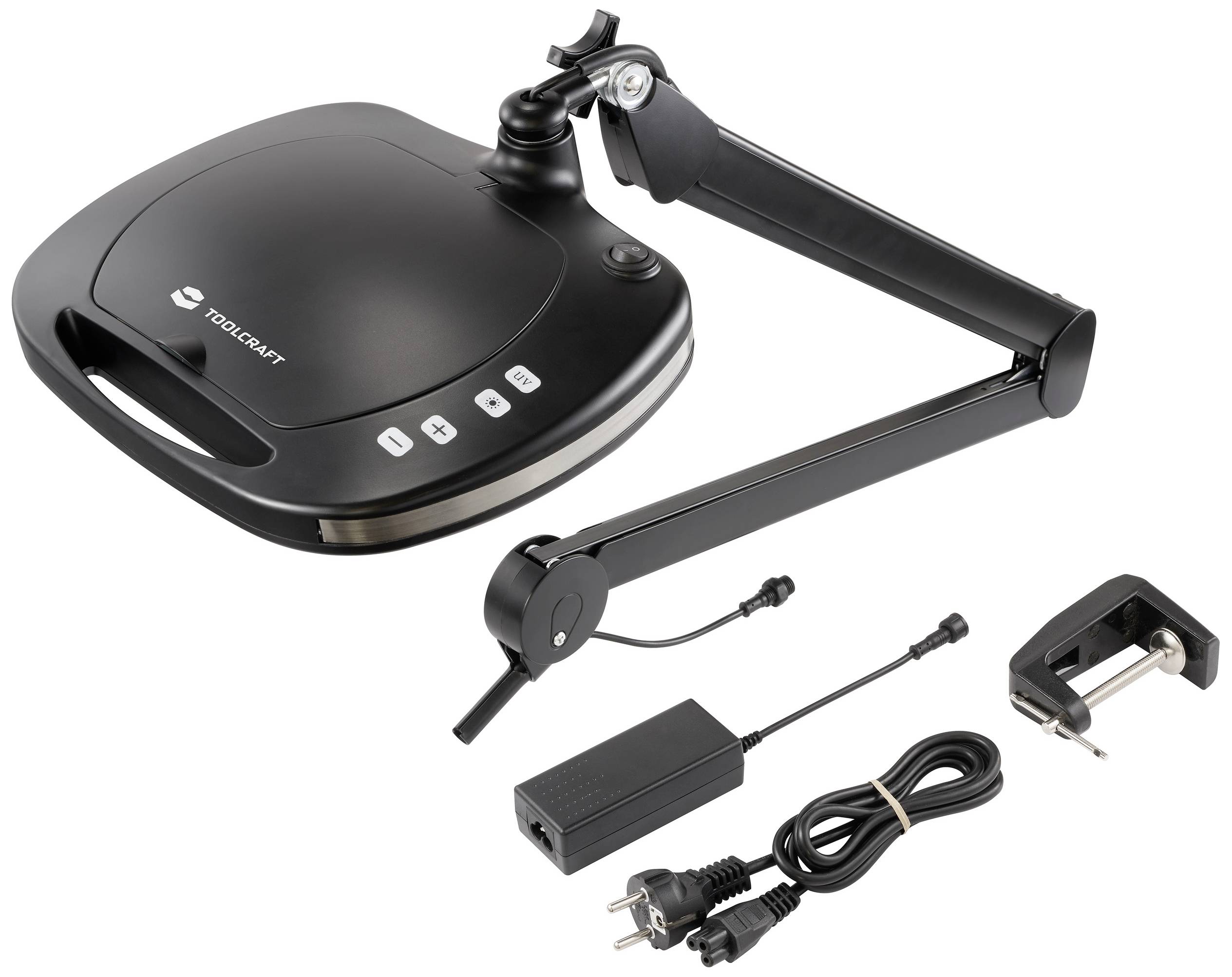 TOOLCRAFT TO-9090711 ESD Lupenleuchte mit Klemmhalterung Vergrößerungsfaktor=2.25 x 2021 Energieeffizienzklasse F (A - G)