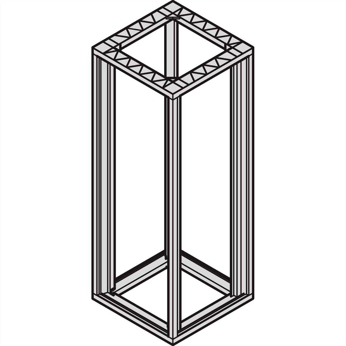 NVent SCHROFF 22117779 Schrankgestell 600 x 2020 x 800 Aluminium Druckguss Schwarz-Grau 1St.