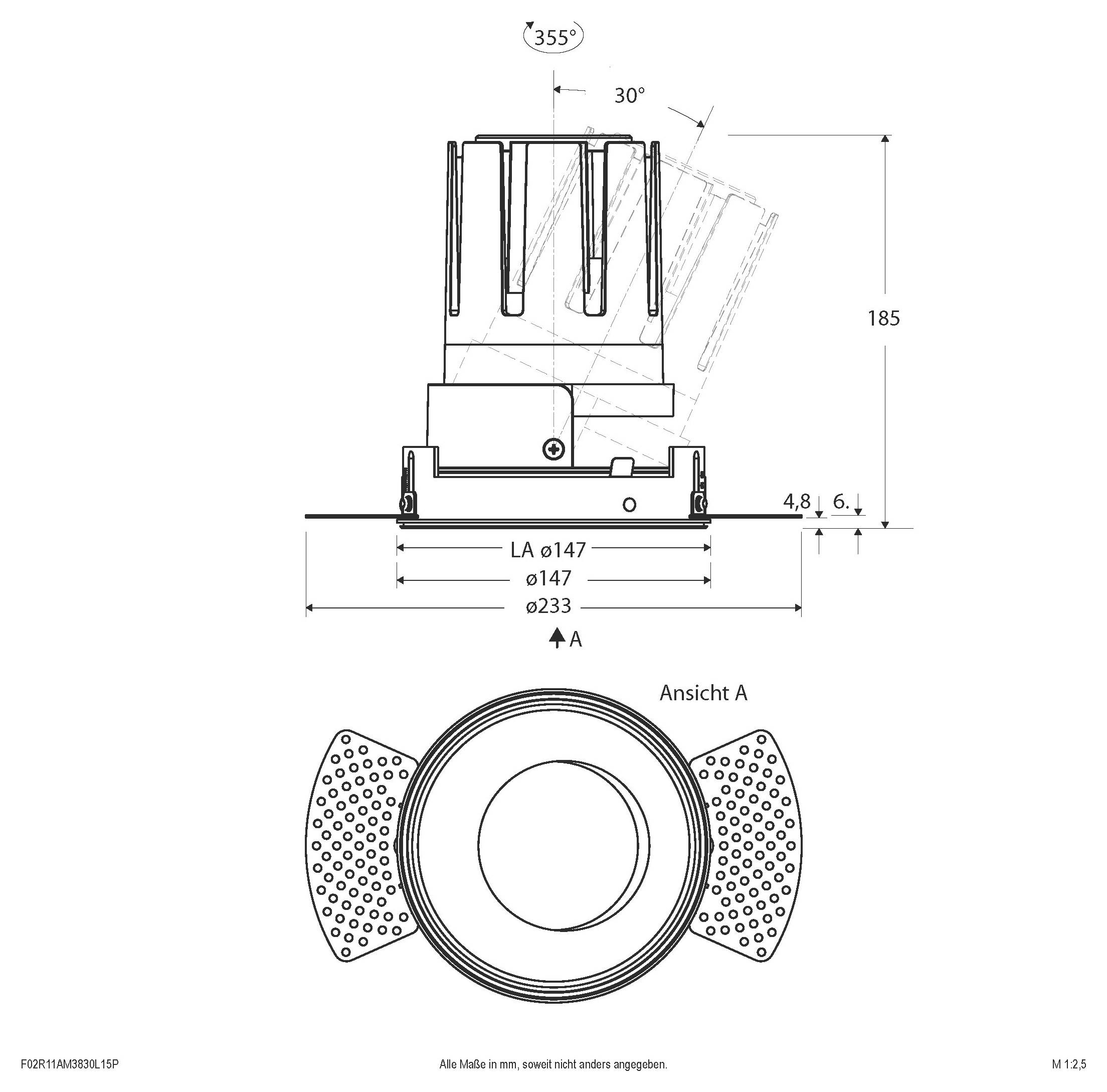 EVN F02R11AM3830L15P F02R11AM3830L15P LED-Deckenstrahler