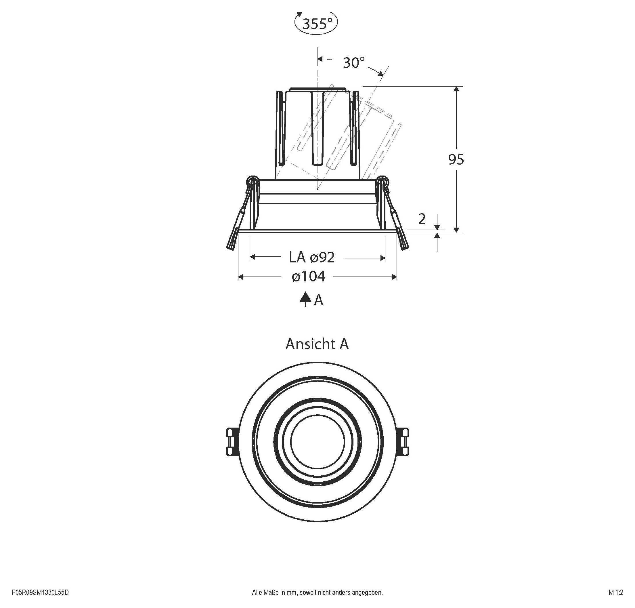 EVN F05R09SM1330L55D F05R09SM1330L55D LED-Deckenstrahler